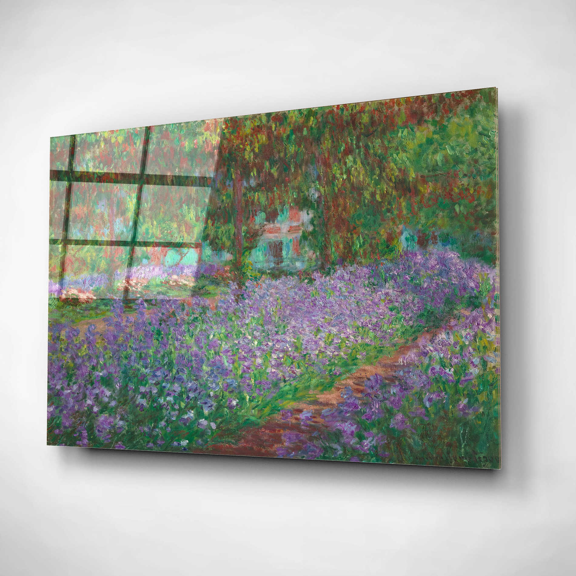Epic Art 'The Artist's Garden at Giverny' by Claude Monet, Acrylic Glass Wall Art,16x12