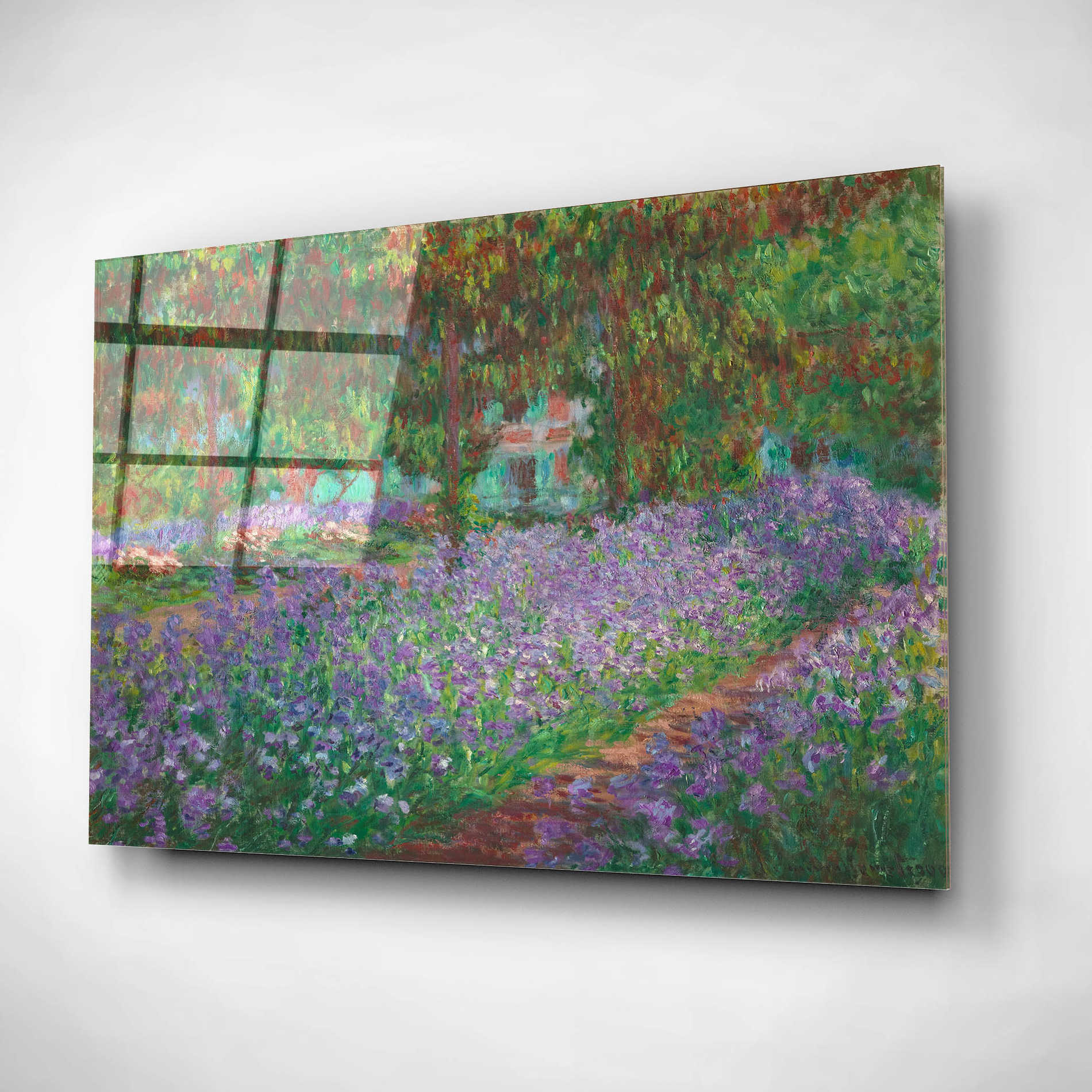 Epic Art 'The Artist's Garden at Giverny' by Claude Monet, Acrylic Glass Wall Art,24x16