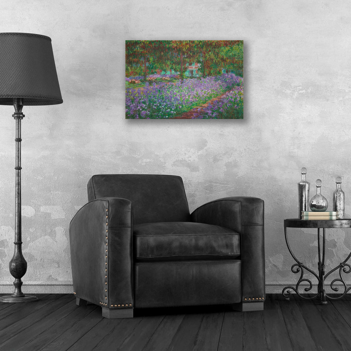 Epic Art 'The Artist's Garden at Giverny' by Claude Monet, Acrylic Glass Wall Art,24x16