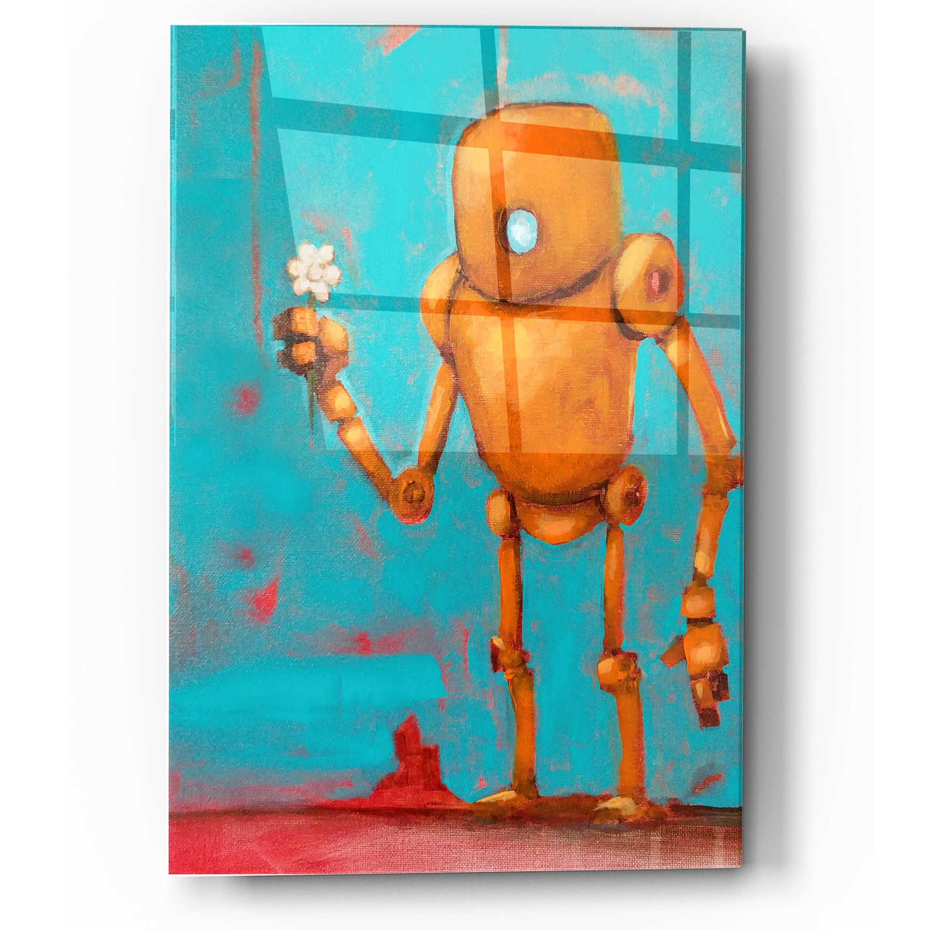 Epic Art 'Bot With Flower' by Craig Snodgrass, Acrylic Glass Wall Art,12x16
