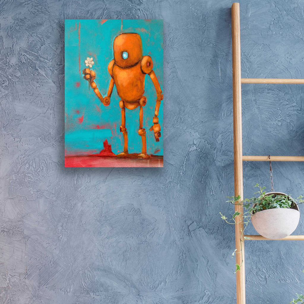 Epic Art 'Bot With Flower' by Craig Snodgrass, Acrylic Glass Wall Art,16x24