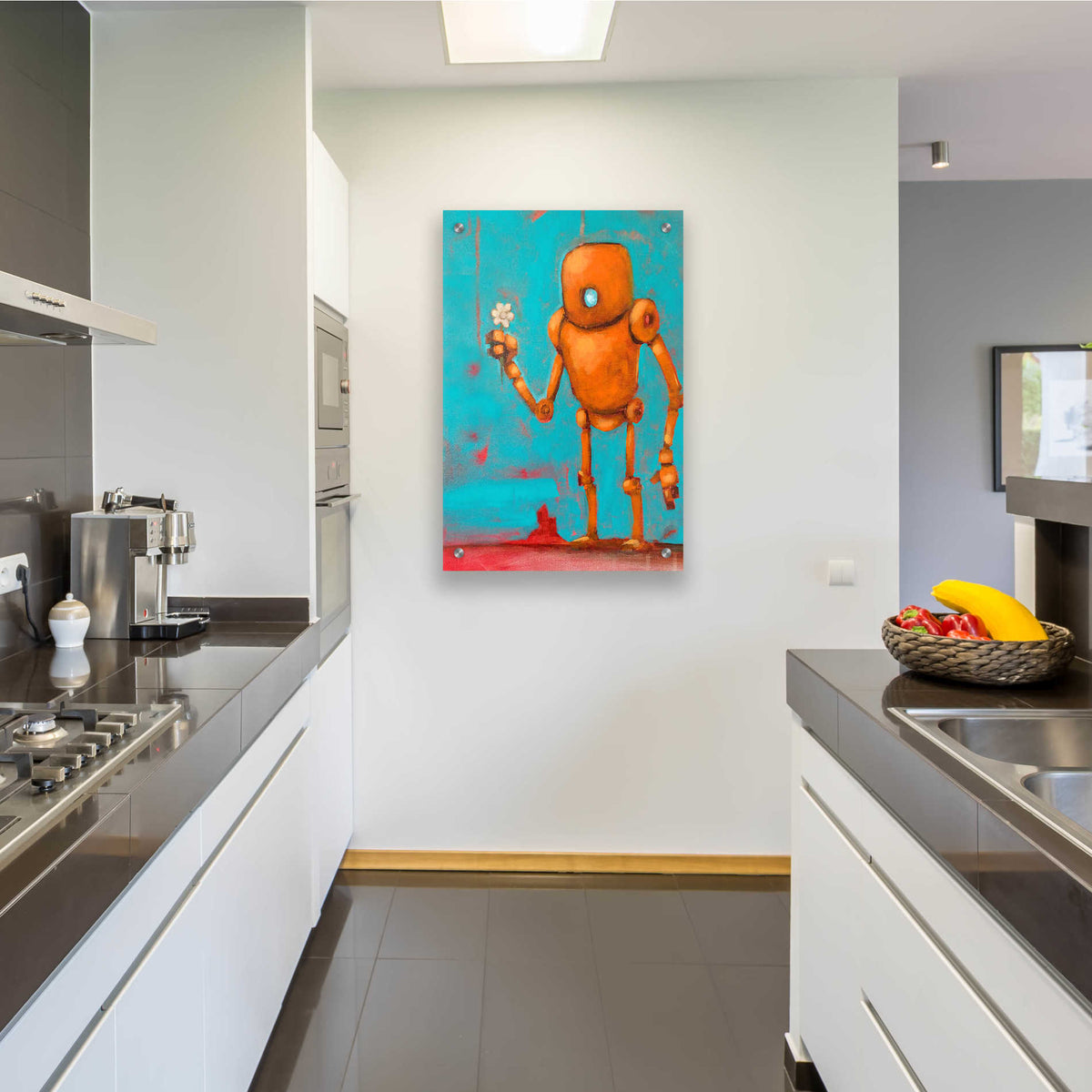 Epic Art 'Bot With Flower' by Craig Snodgrass, Acrylic Glass Wall Art,24x36