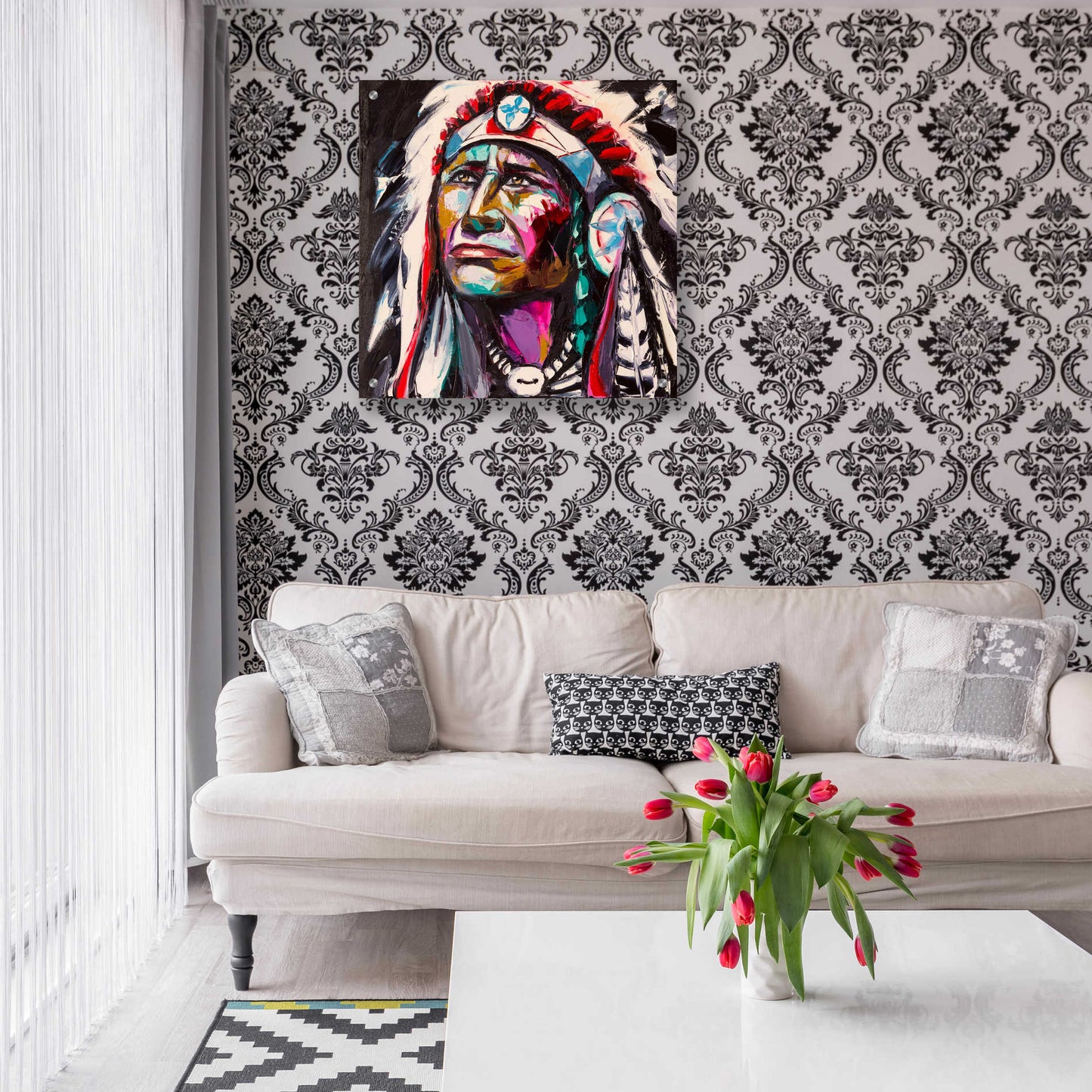 Epic Art 'Brave Hawk,' Acrylic Glass Wall Art,24x24