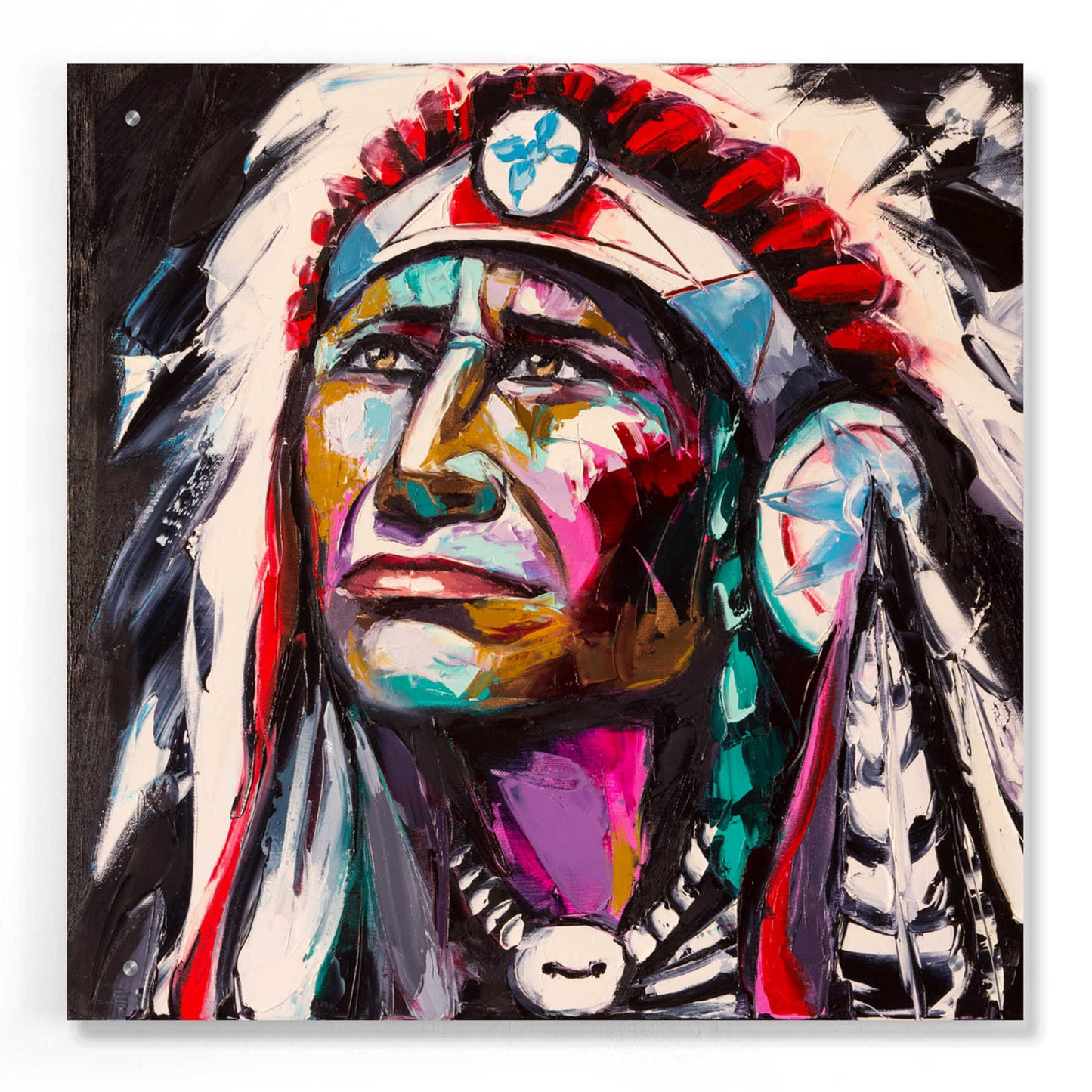 Epic Art 'Brave Hawk,' Acrylic Glass Wall Art,24x24
