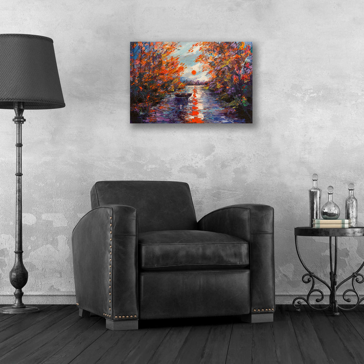 Epic Art 'Fall Of Leaves,' Acrylic Glass Wall Art,24x16