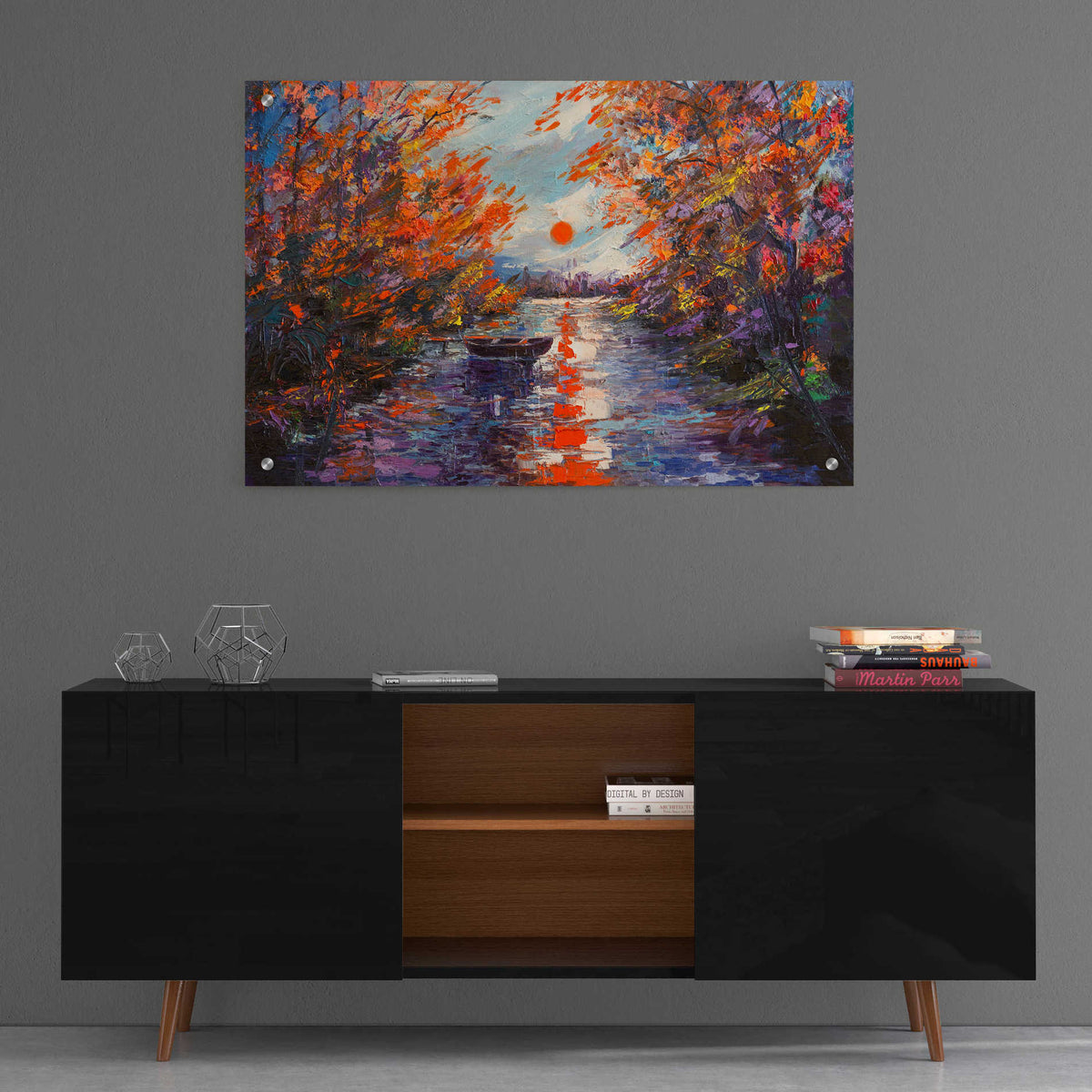 Epic Art 'Fall Of Leaves,' Acrylic Glass Wall Art,36x24