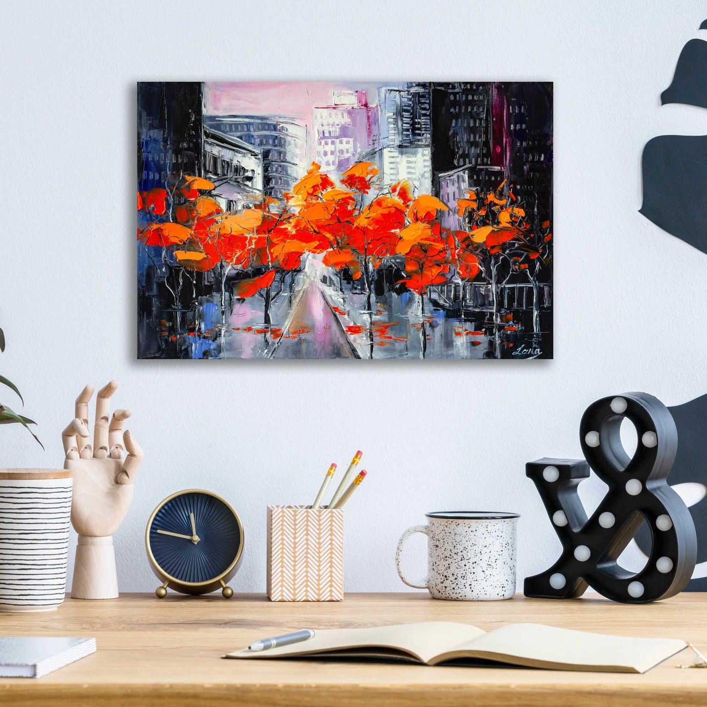 Epic Art 'City In A Foxy Clothes,' Acrylic Glass Wall Art,16x12