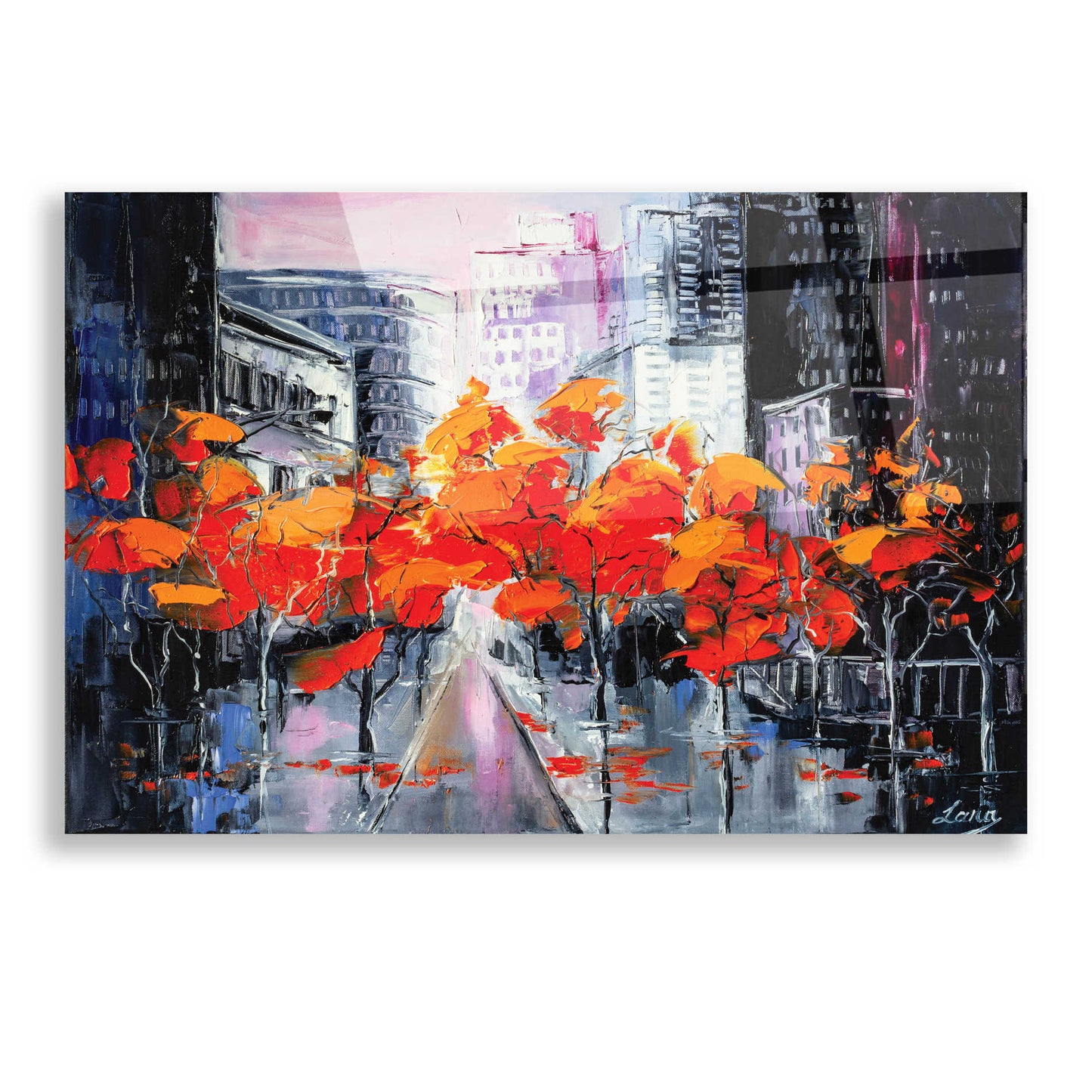 Epic Art 'City In A Foxy Clothes,' Acrylic Glass Wall Art,16x12