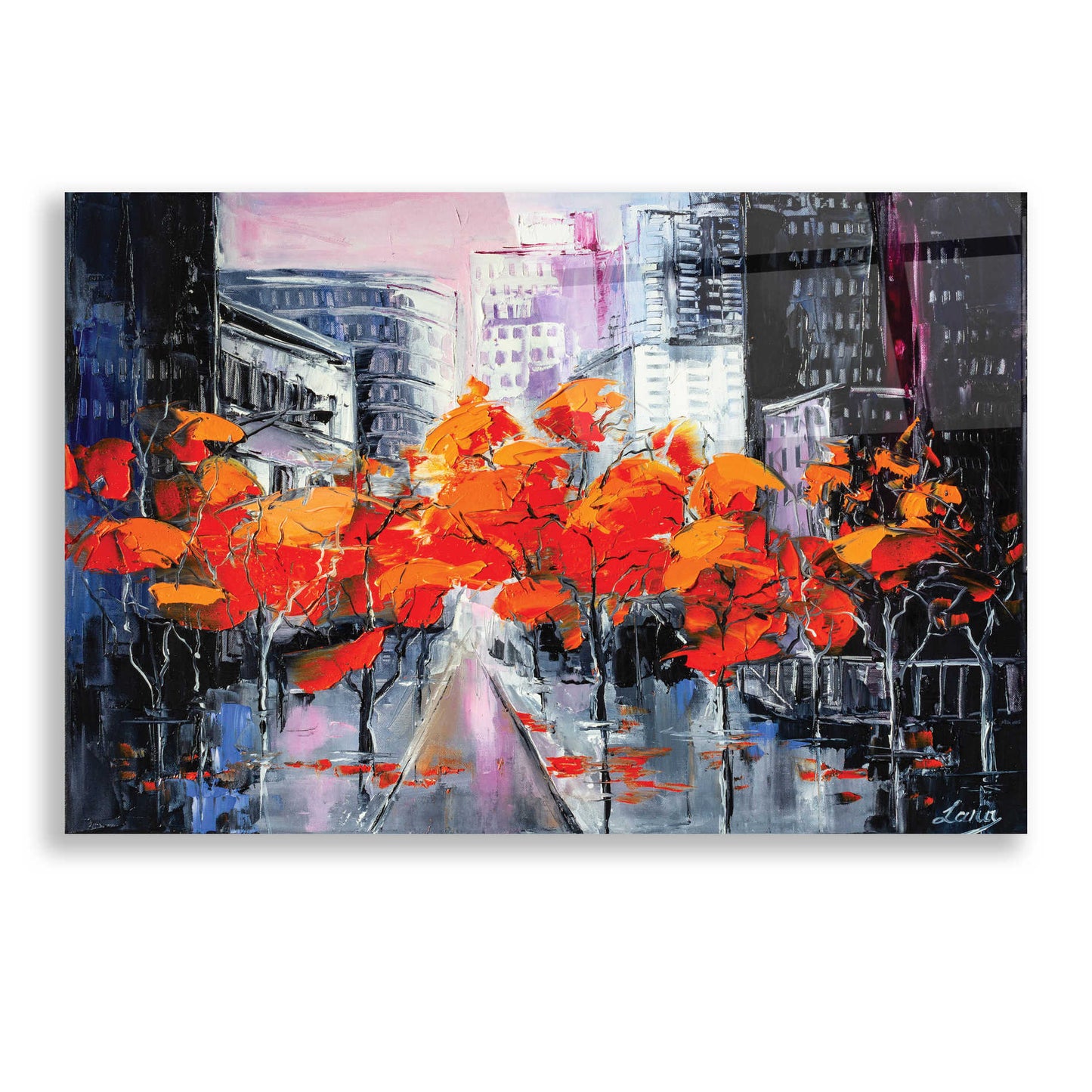 Epic Art 'City In A Foxy Clothes,' Acrylic Glass Wall Art,24x16