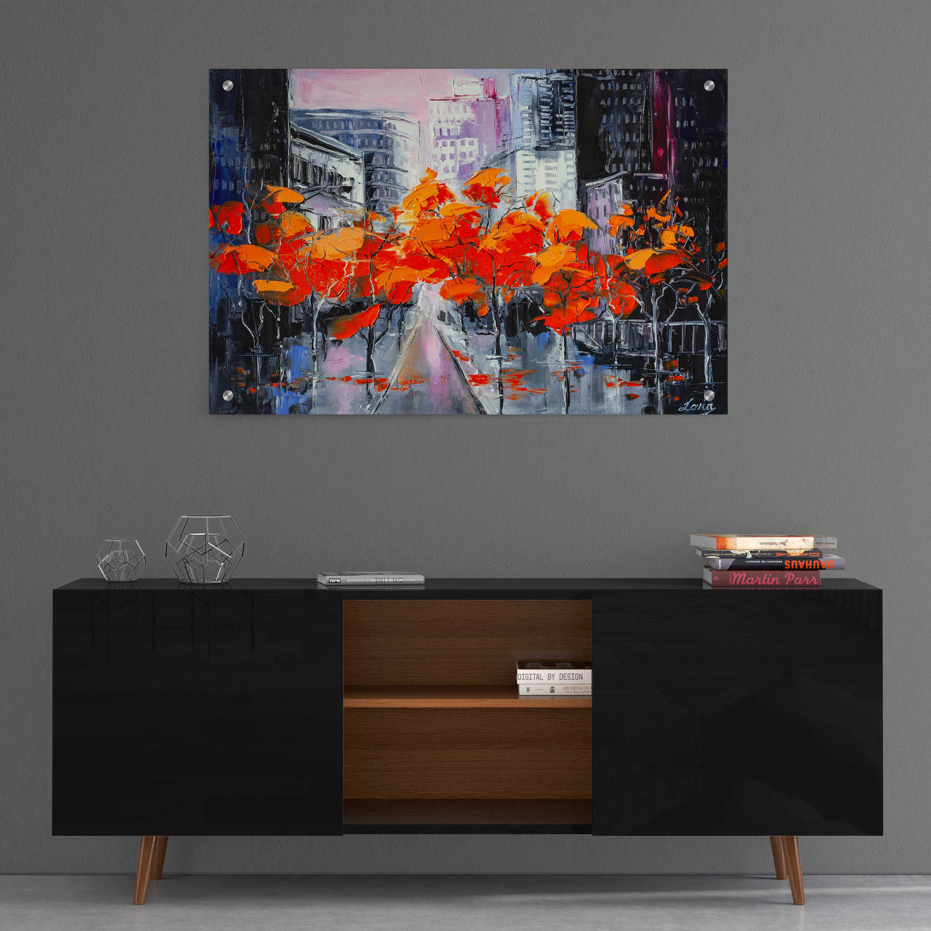 Epic Art 'City In A Foxy Clothes,' Acrylic Glass Wall Art,36x24