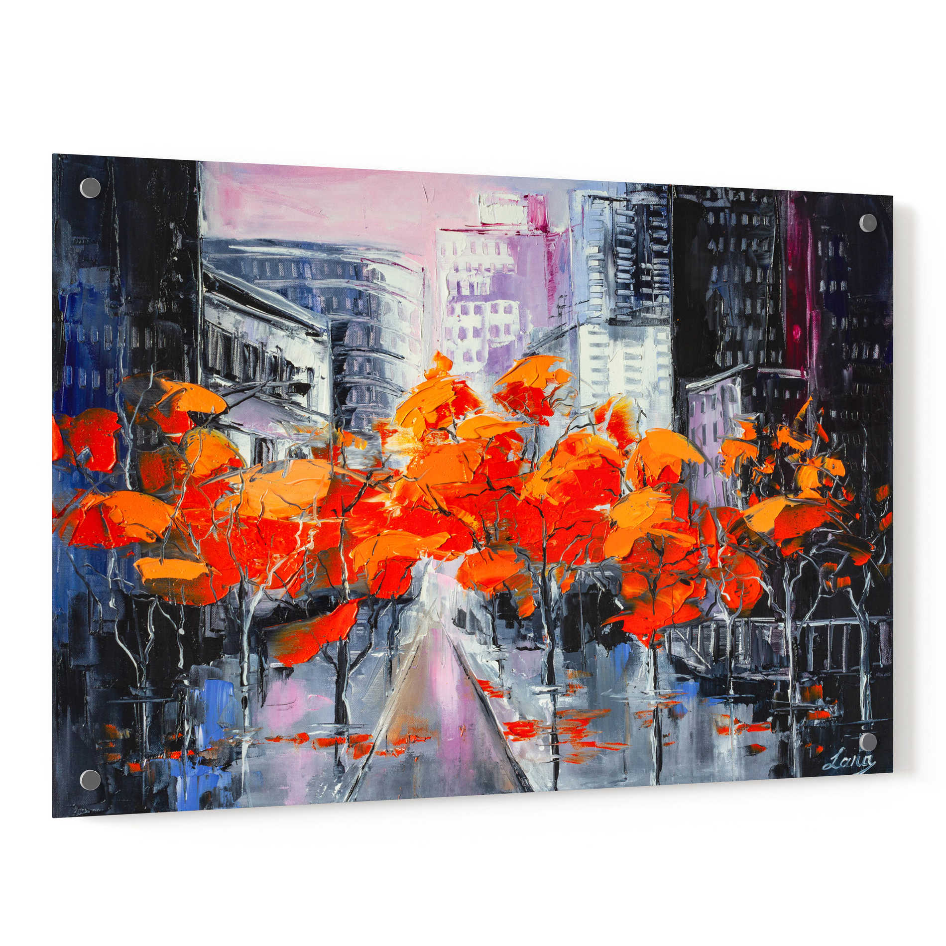 Epic Art 'City In A Foxy Clothes,' Acrylic Glass Wall Art,36x24