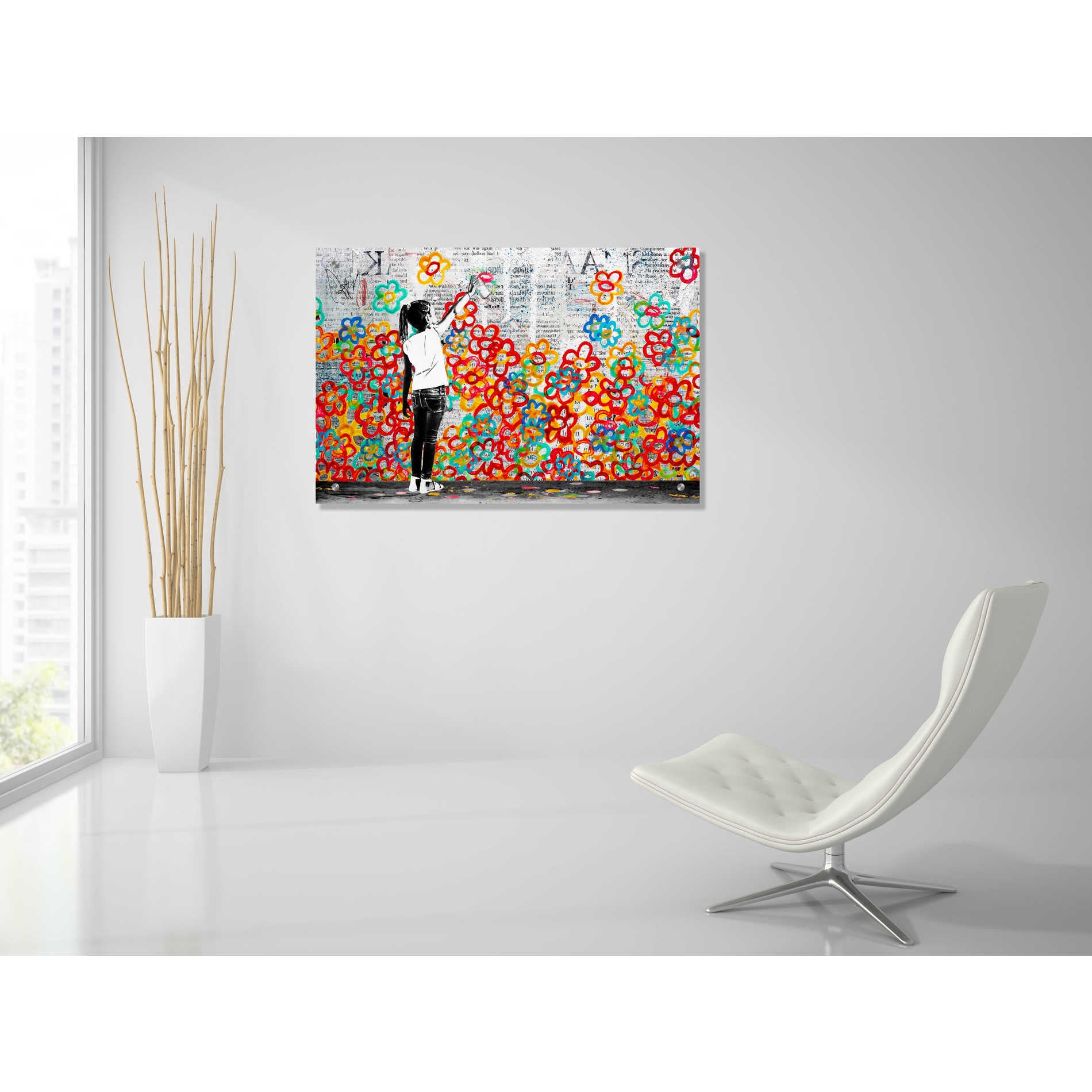 Epic Art 'FLOWER POWER' by DB Waterman, Acrylic Glass Wall Art,36x24