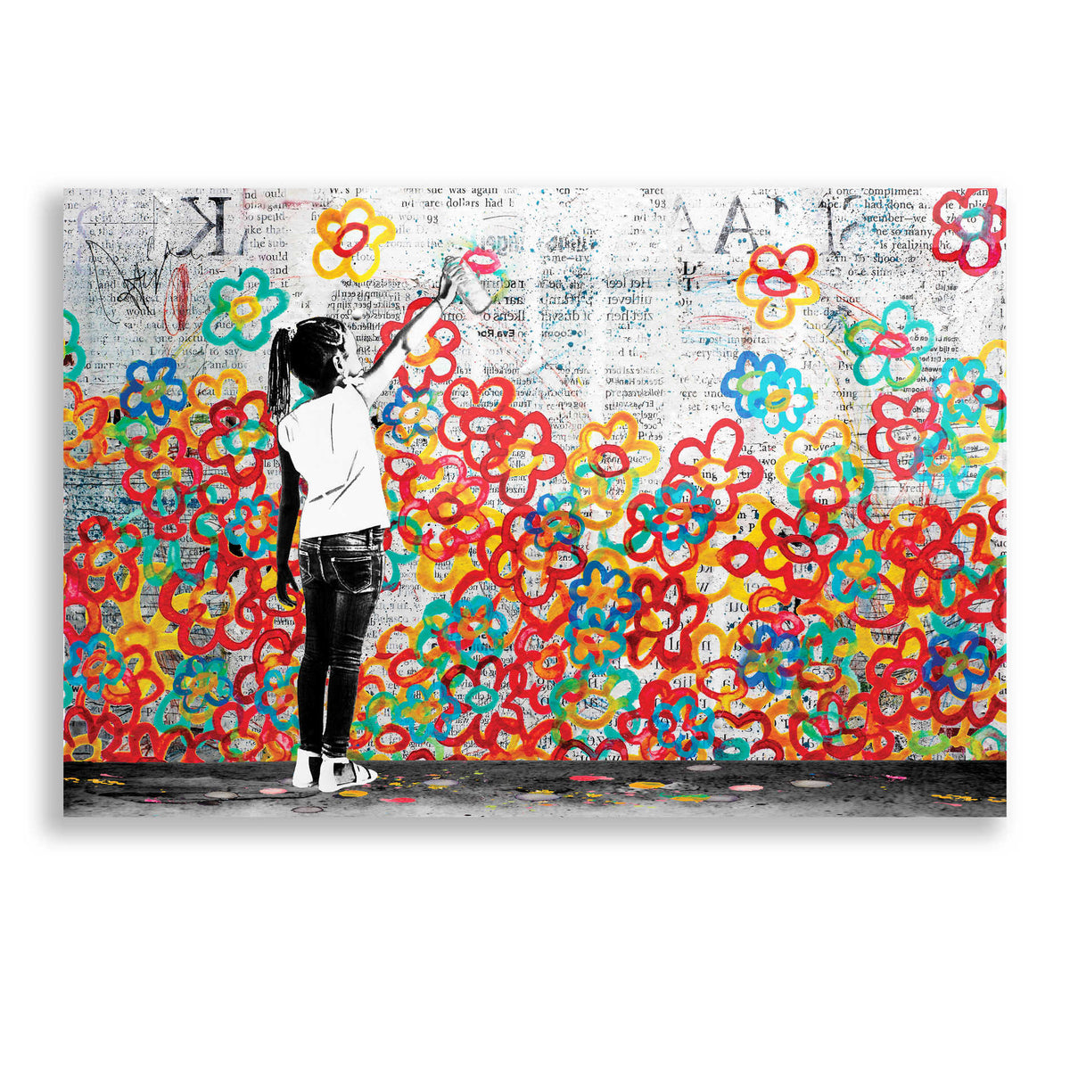 Epic Art 'FLOWER POWER' by DB Waterman, Acrylic Glass Wall Art
