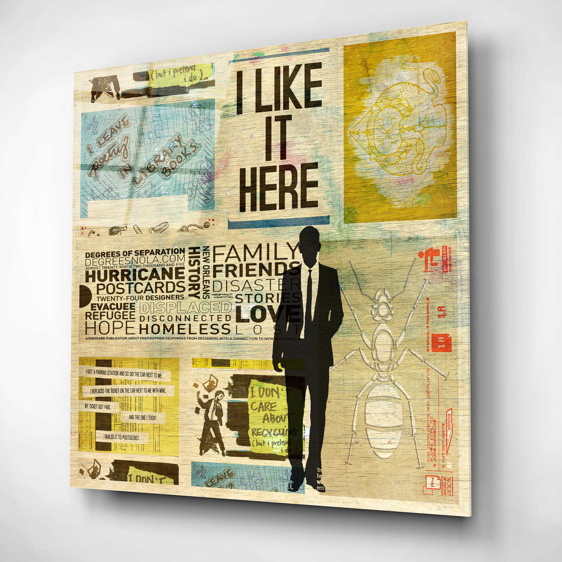 Epic Art 'I LIKE IT HERE' by DB Waterman, Acrylic Glass Wall Art,12x12