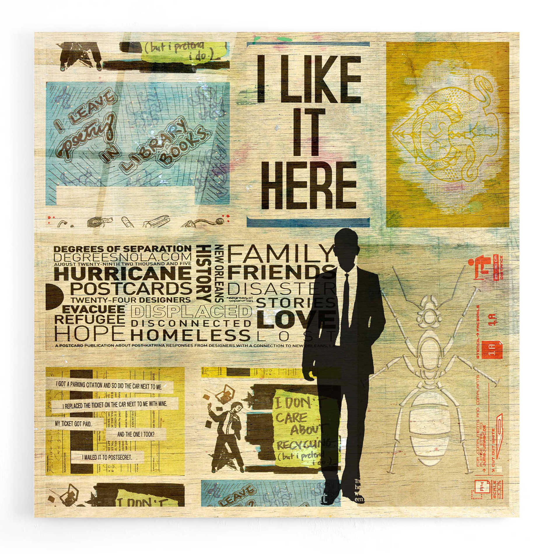 Epic Art 'I LIKE IT HERE' by DB Waterman, Acrylic Glass Wall Art,12x12