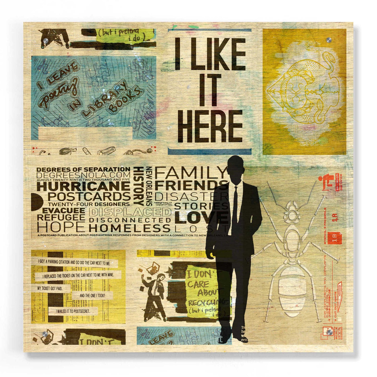 Epic Art 'I LIKE IT HERE' by DB Waterman, Acrylic Glass Wall Art,24x24