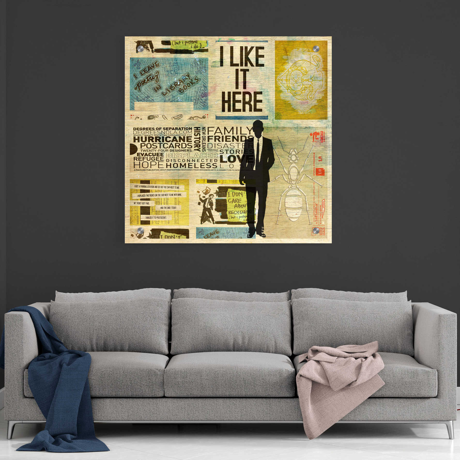 Epic Art 'I LIKE IT HERE' by DB Waterman, Acrylic Glass Wall Art,36x36