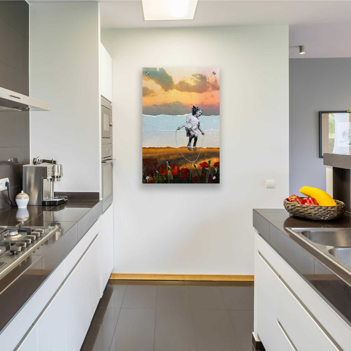 Epic Art 'POPPIES' by DB Waterman, Acrylic Glass Wall Art,24x36