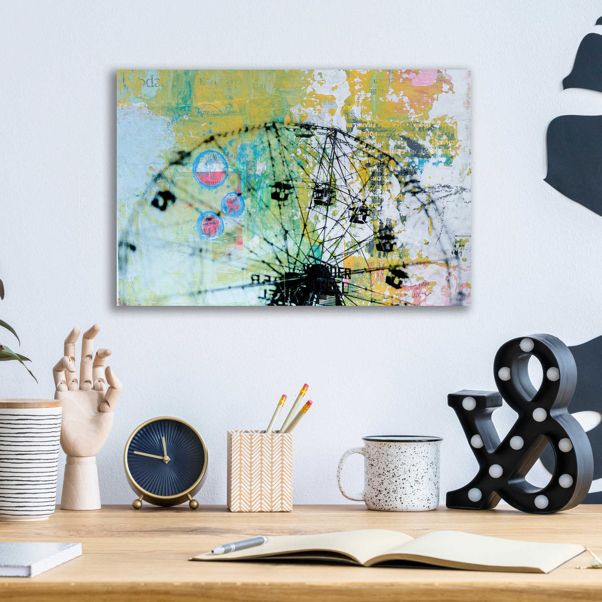 Epic Art 'WONDER WHEEL' by DB Waterman, Acrylic Glass Wall Art,16x12