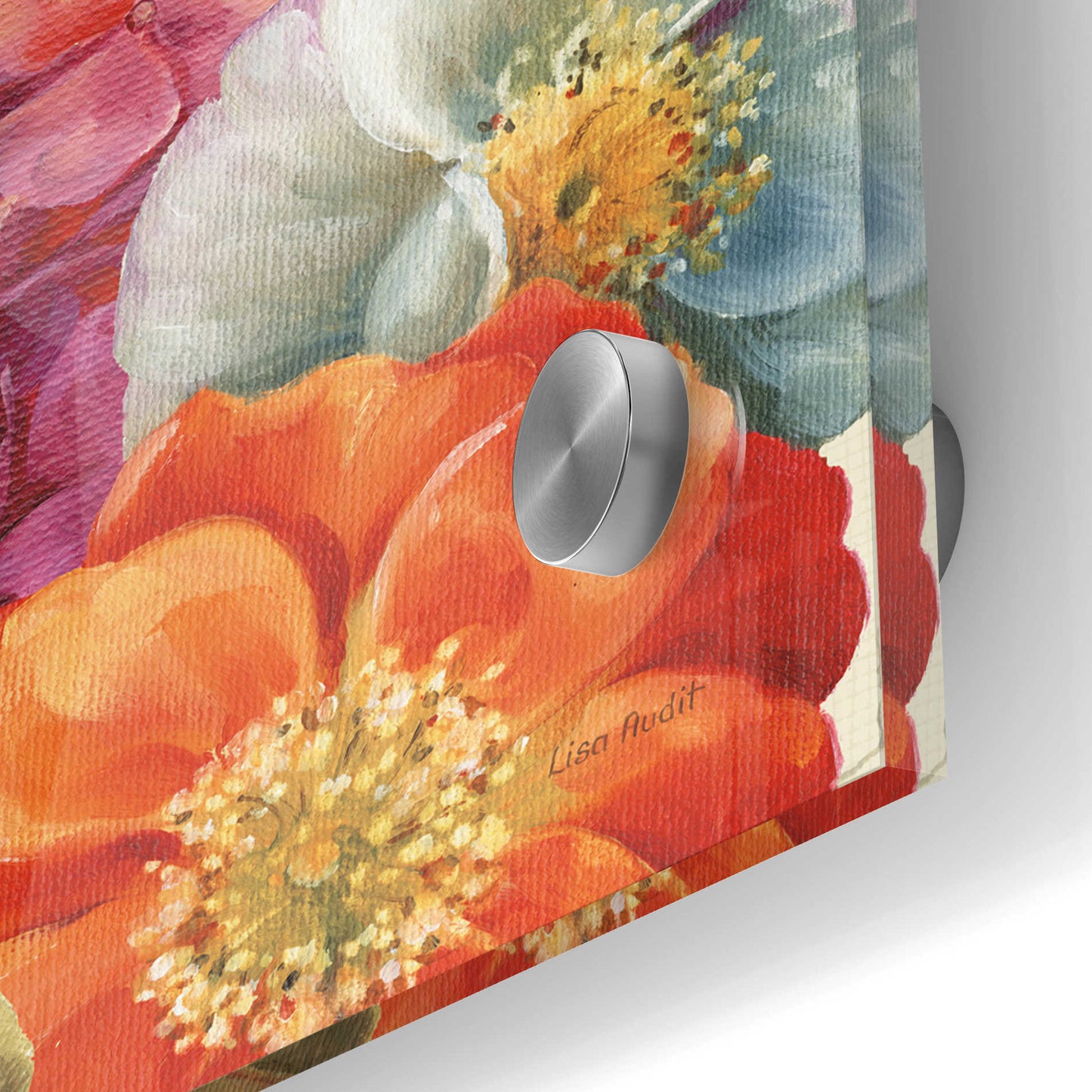 Epic Art 'Garden View Tossed-Florals' by Lisa Audit, Acrylic Glass Wall Art,24x24