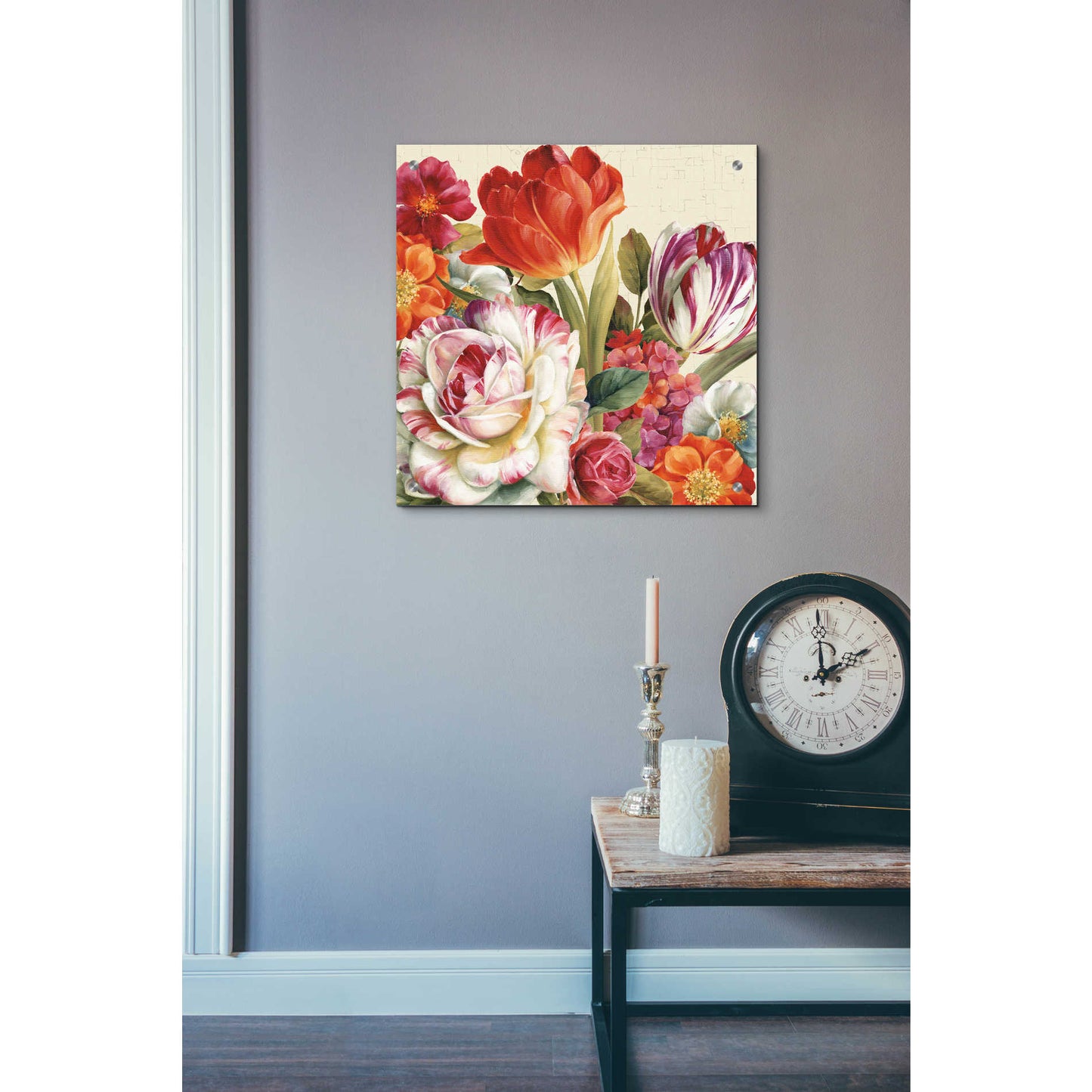 Epic Art 'Garden View Tossed-Florals' by Lisa Audit, Acrylic Glass Wall Art,24x24