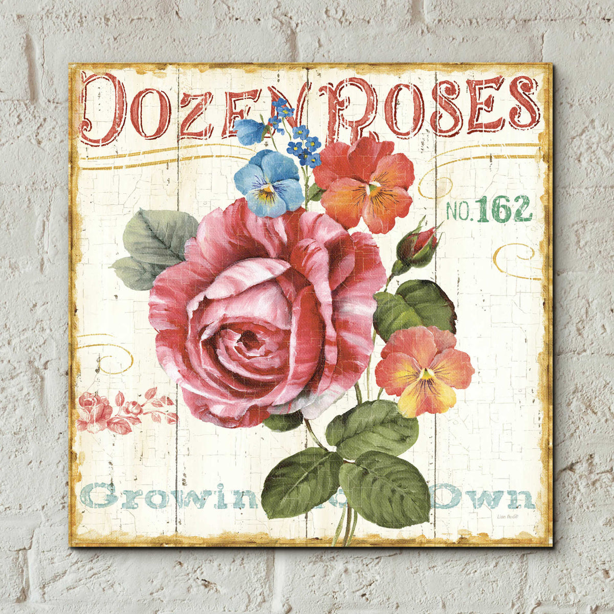 Epic Art 'Rose Garden II' by Lisa Audit, Acrylic Glass Wall Art,12x12