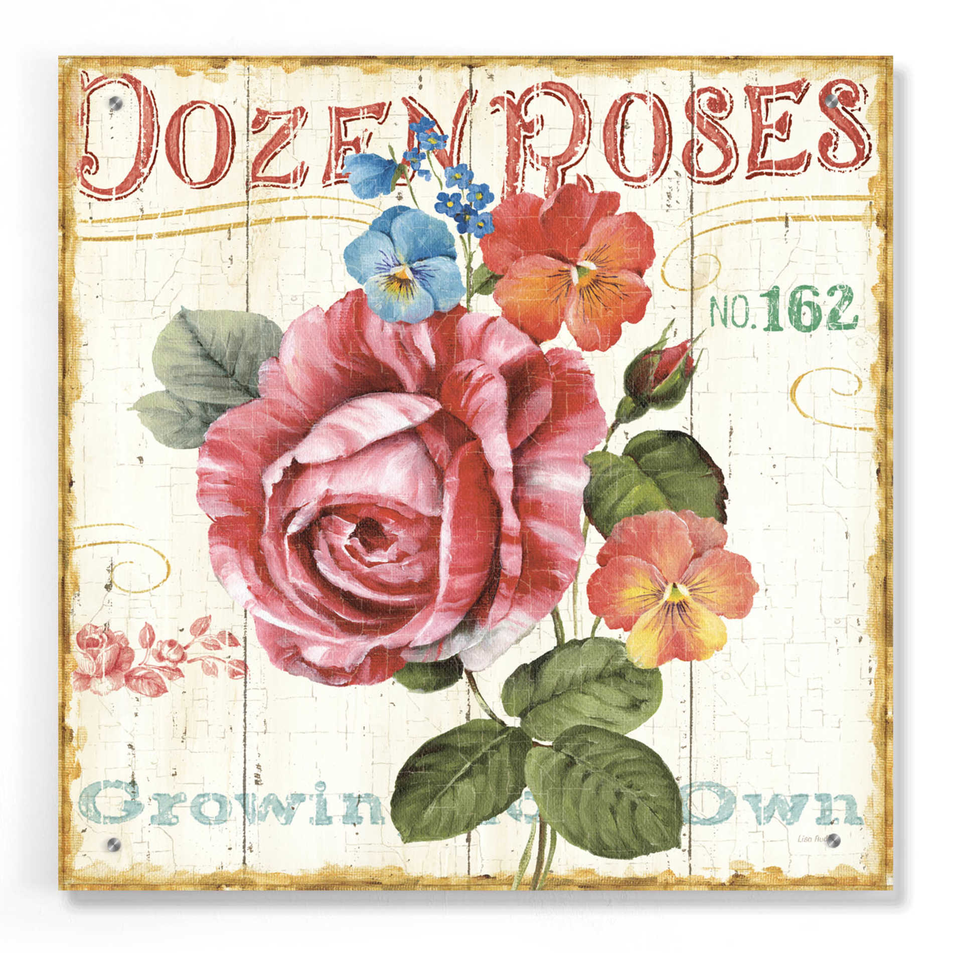 Epic Art 'Rose Garden II' by Lisa Audit, Acrylic Glass Wall Art,24x24