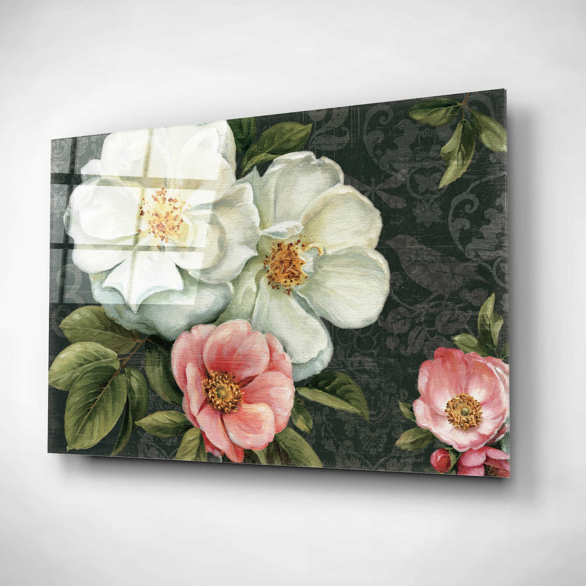 Epic Art 'Floral Damask I' by Lisa Audit, Acrylic Glass Wall Art,16x12