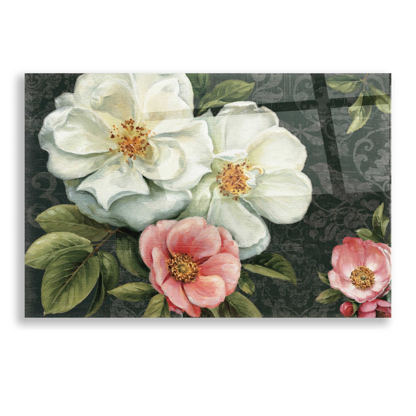 Epic Art 'Floral Damask I' by Lisa Audit, Acrylic Glass Wall Art,16x12