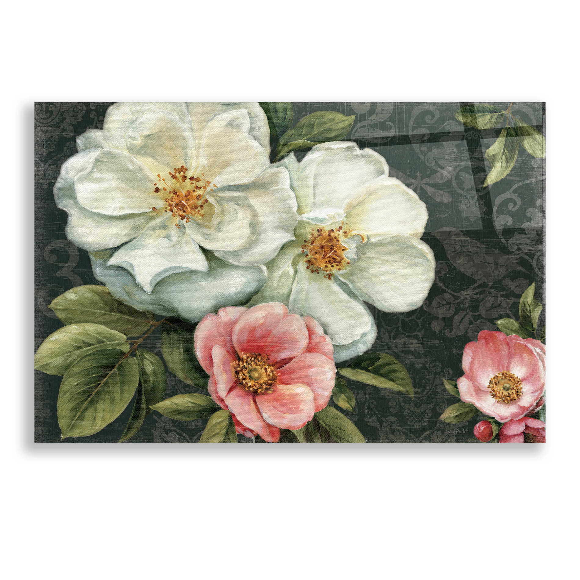 Epic Art 'Floral Damask I' by Lisa Audit, Acrylic Glass Wall Art,24x16