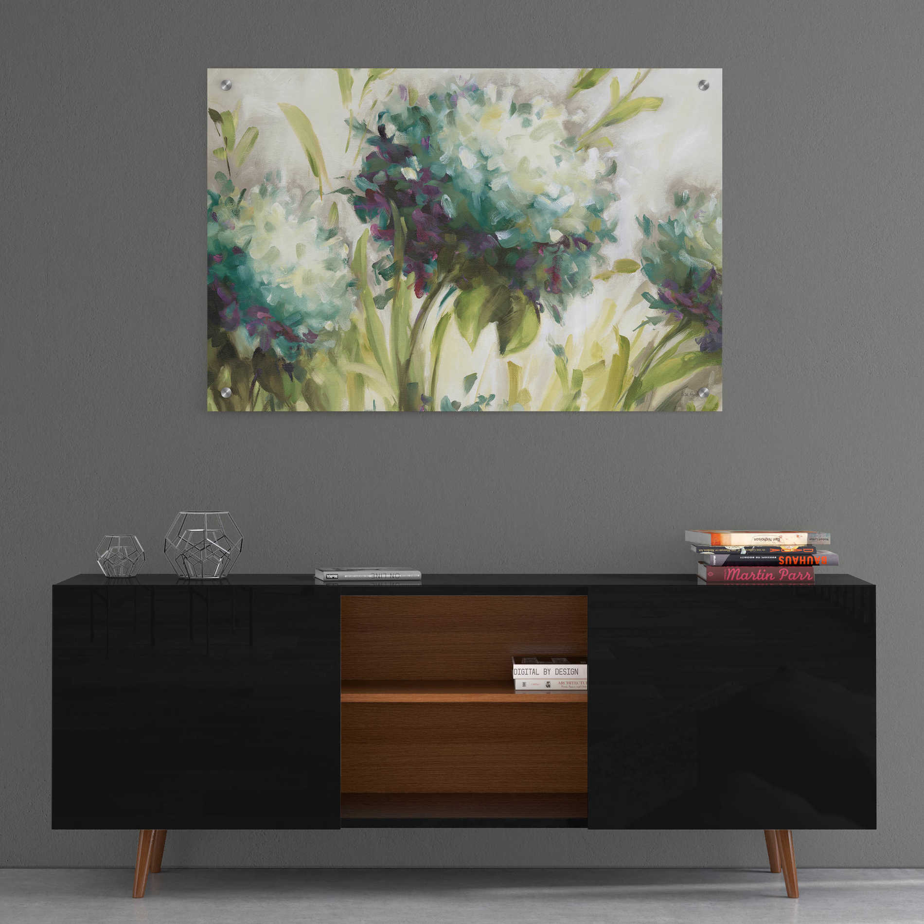 Epic Art 'Hydrangea Field' by Lisa Audit, Acrylic Glass Wall Art,36x24