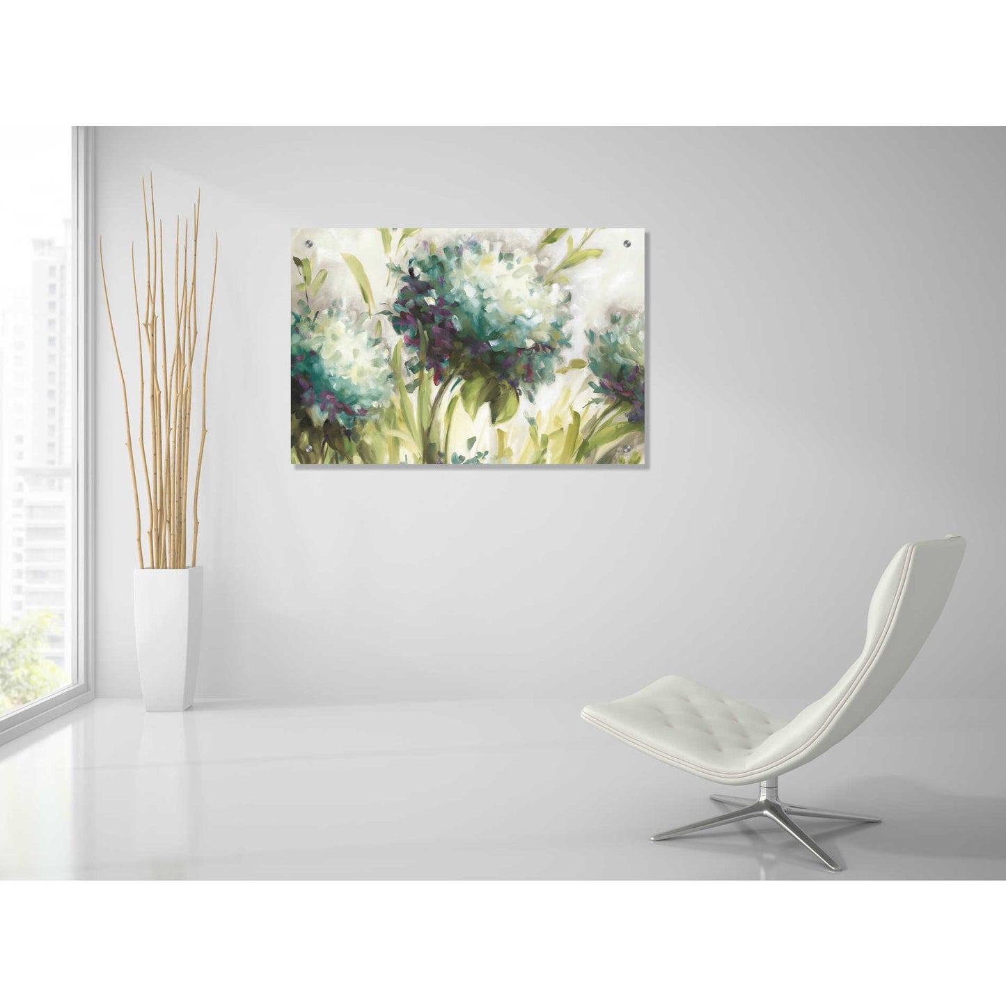 Epic Art 'Hydrangea Field' by Lisa Audit, Acrylic Glass Wall Art,36x24