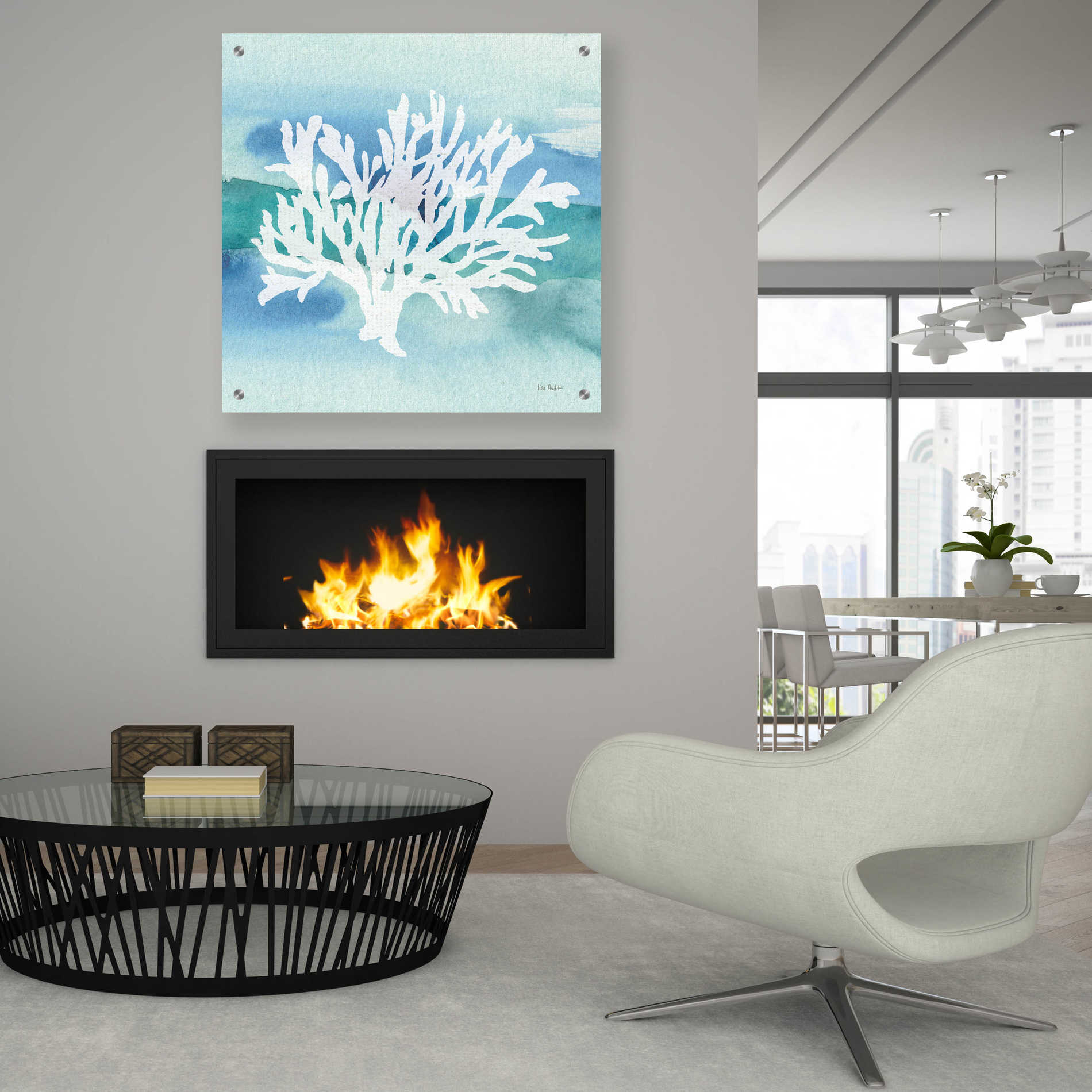 Epic Art 'Sea Life Coral II' by Lisa Audit, Acrylic Glass Wall Art,36x36