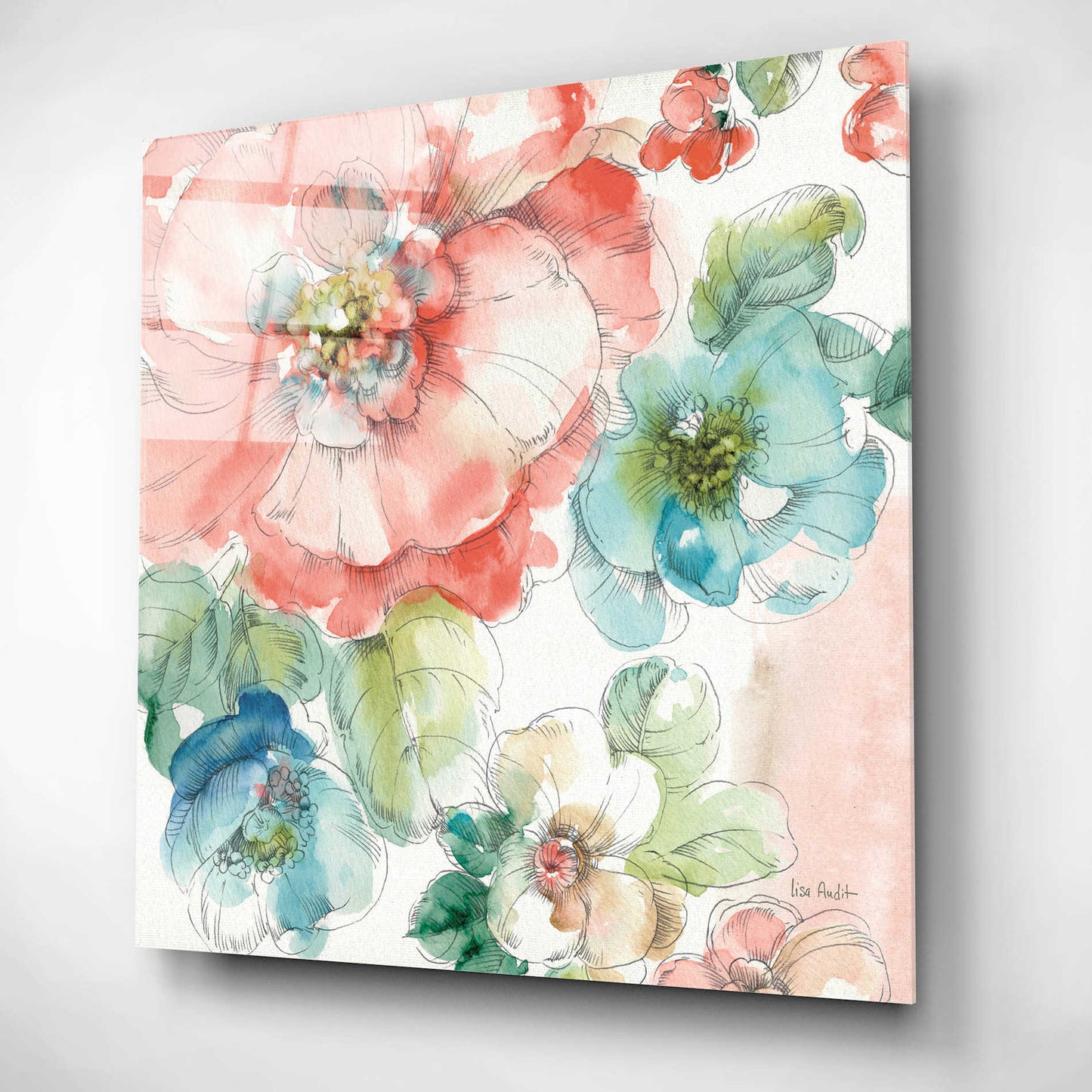 Epic Art 'Summer Bloom II' by Lisa Audit, Acrylic Glass Wall Art,12x12