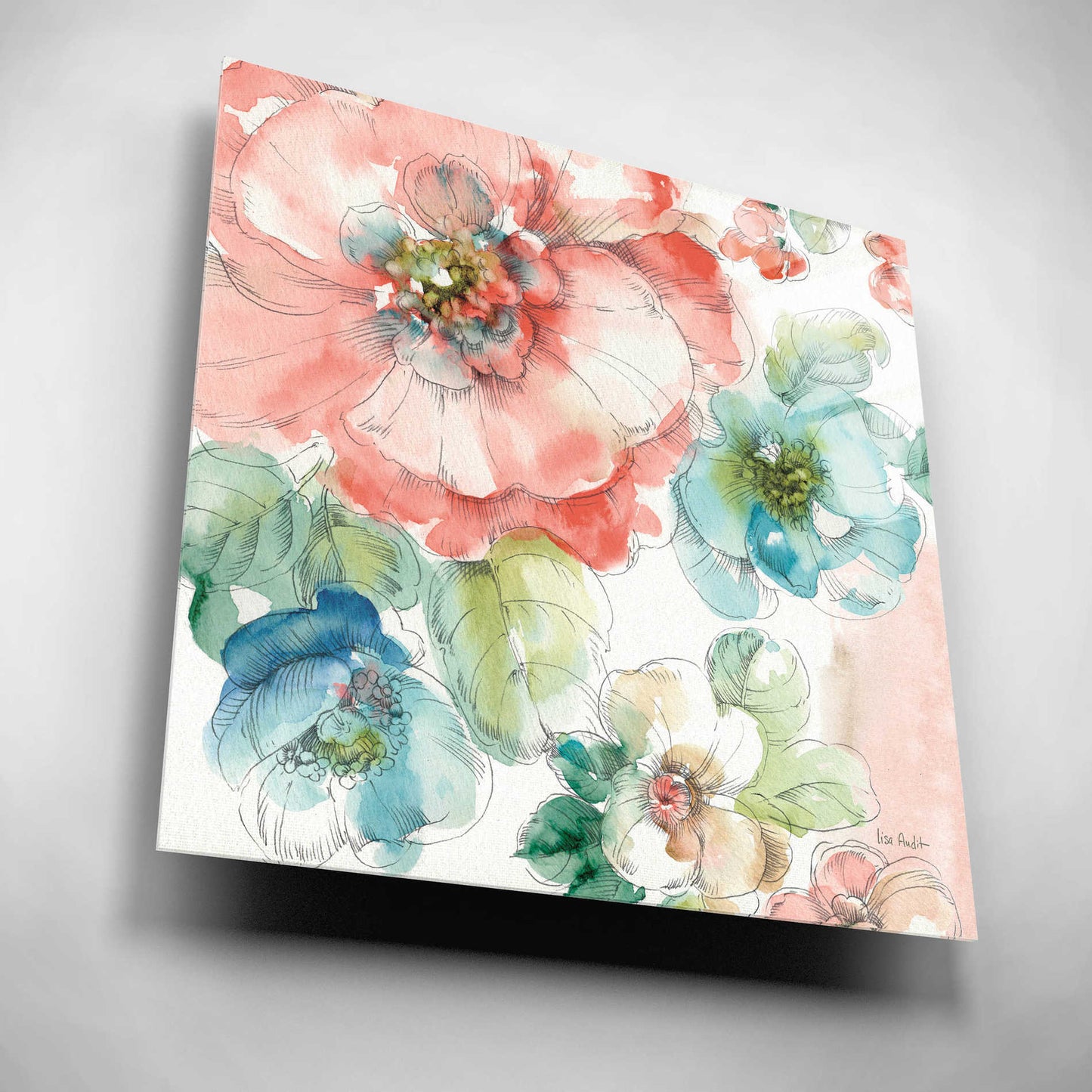 Epic Art 'Summer Bloom II' by Lisa Audit, Acrylic Glass Wall Art,12x12