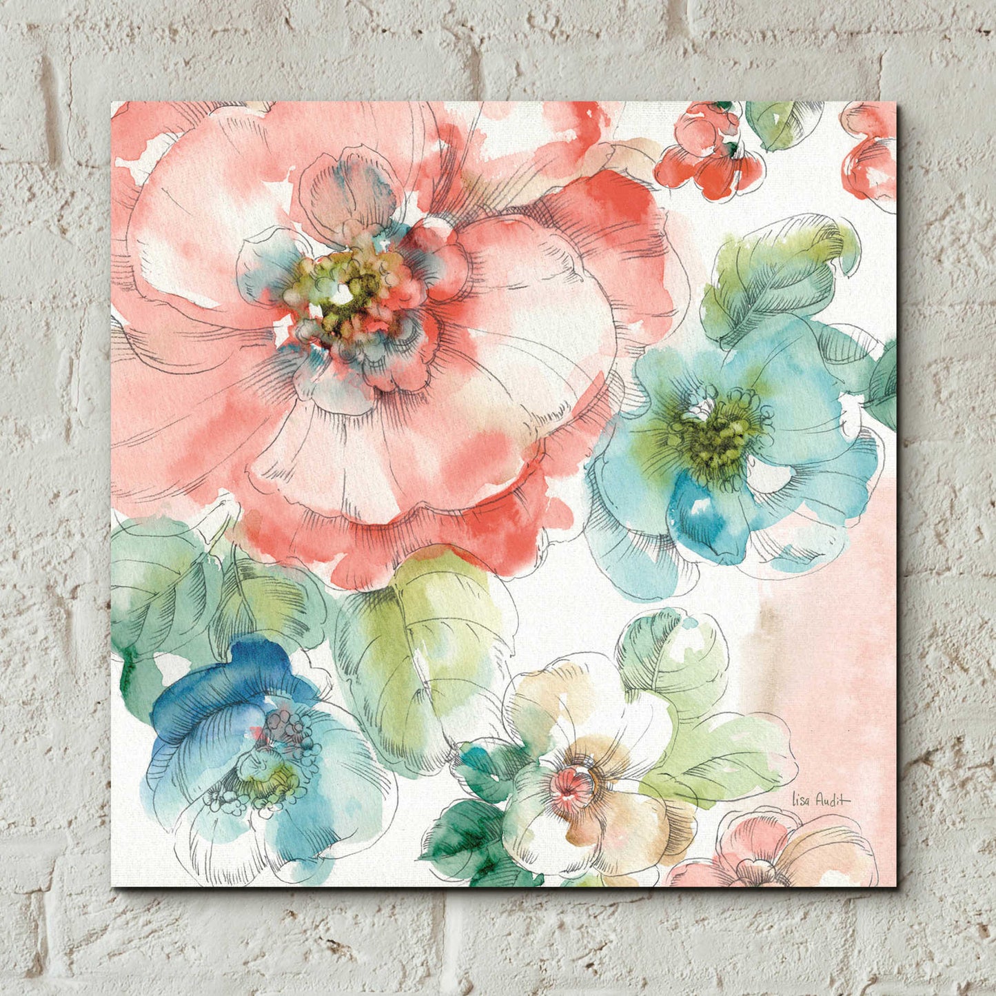 Epic Art 'Summer Bloom II' by Lisa Audit, Acrylic Glass Wall Art,12x12