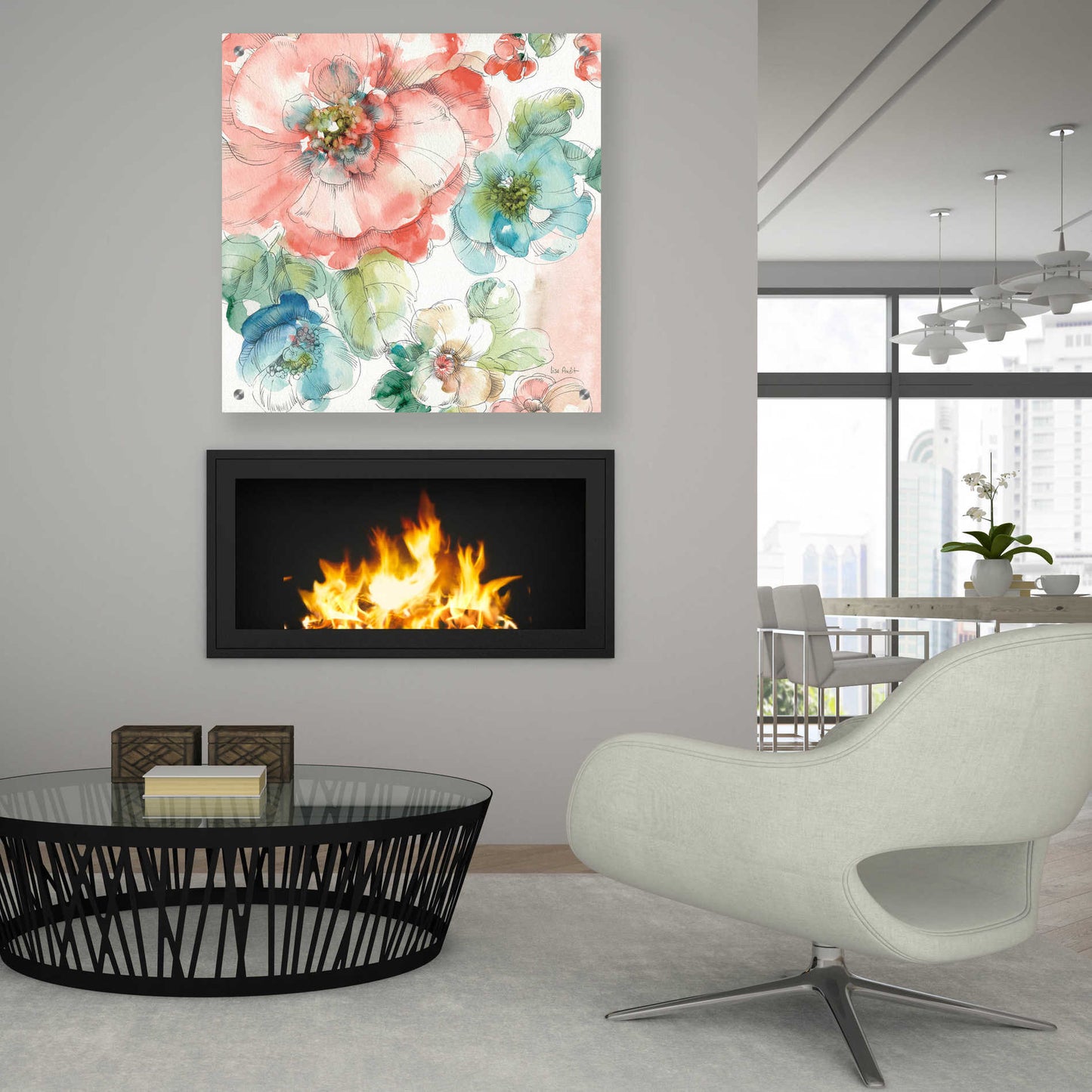 Epic Art 'Summer Bloom II' by Lisa Audit, Acrylic Glass Wall Art,36x36