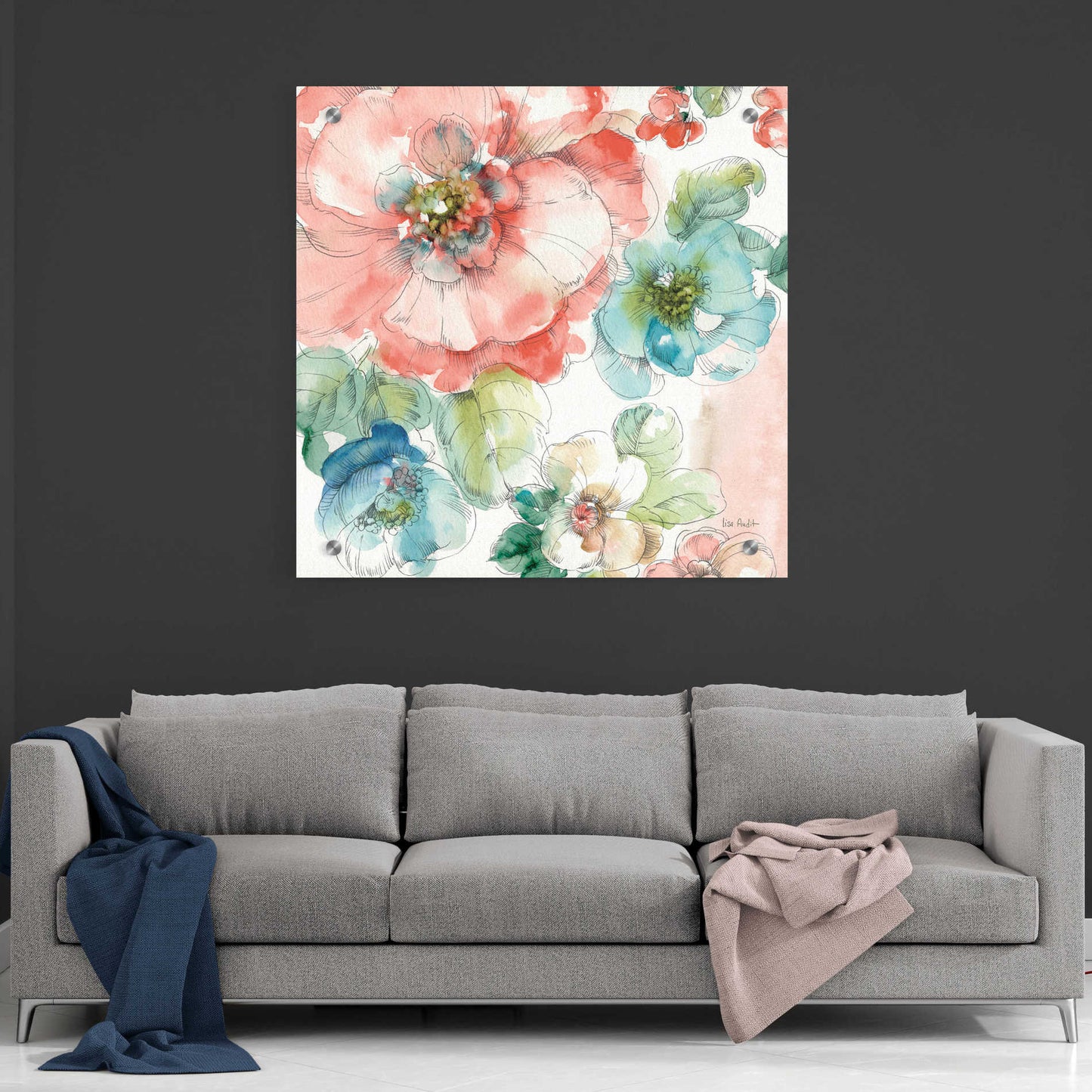 Epic Art 'Summer Bloom II' by Lisa Audit, Acrylic Glass Wall Art,36x36