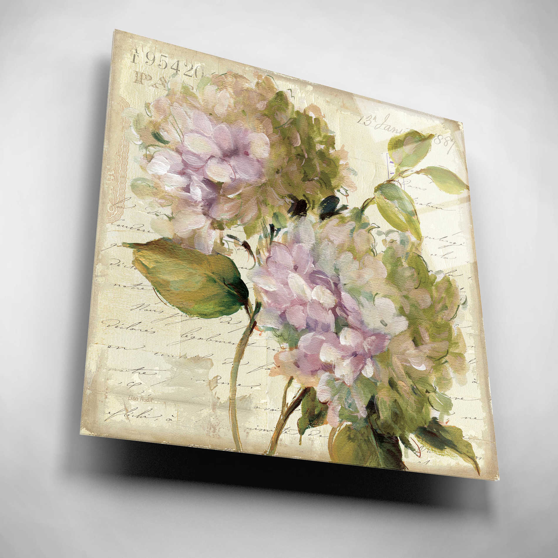 Epic Art 'Harmonious V Marche de Fleurs Script' by Lisa Audit, Acrylic Glass Wall Art,12x12