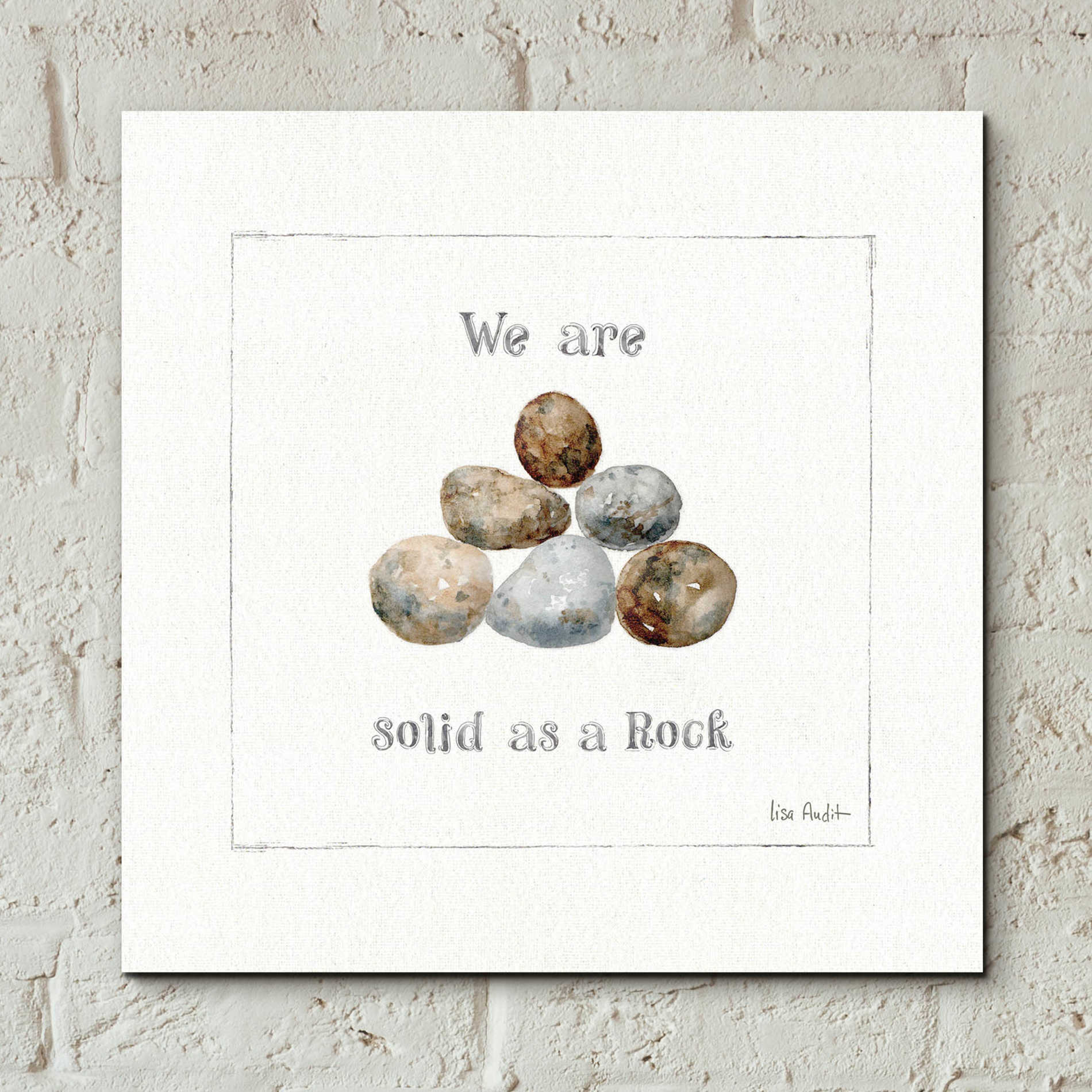 Epic Art 'Pebbles and Sandpipers VI' by Lisa Audit, Acrylic Glass Wall Art,12x12