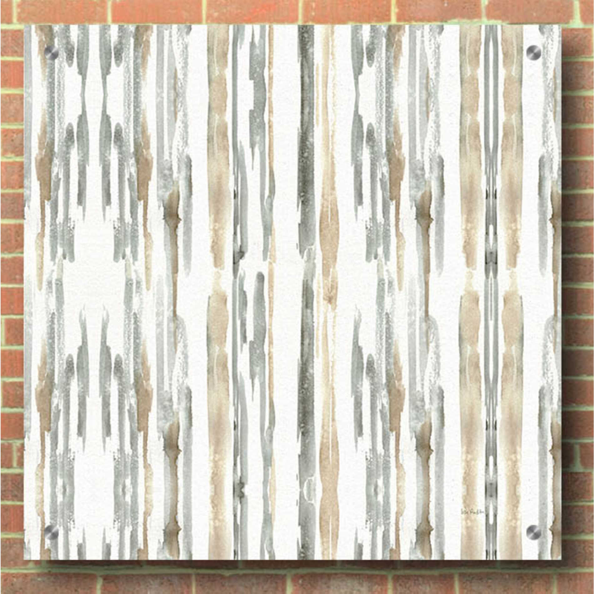 Epic Art 'Sand and Sea Gold Stripes' by Lisa Audit, Acrylic Glass Wall Art,36x36