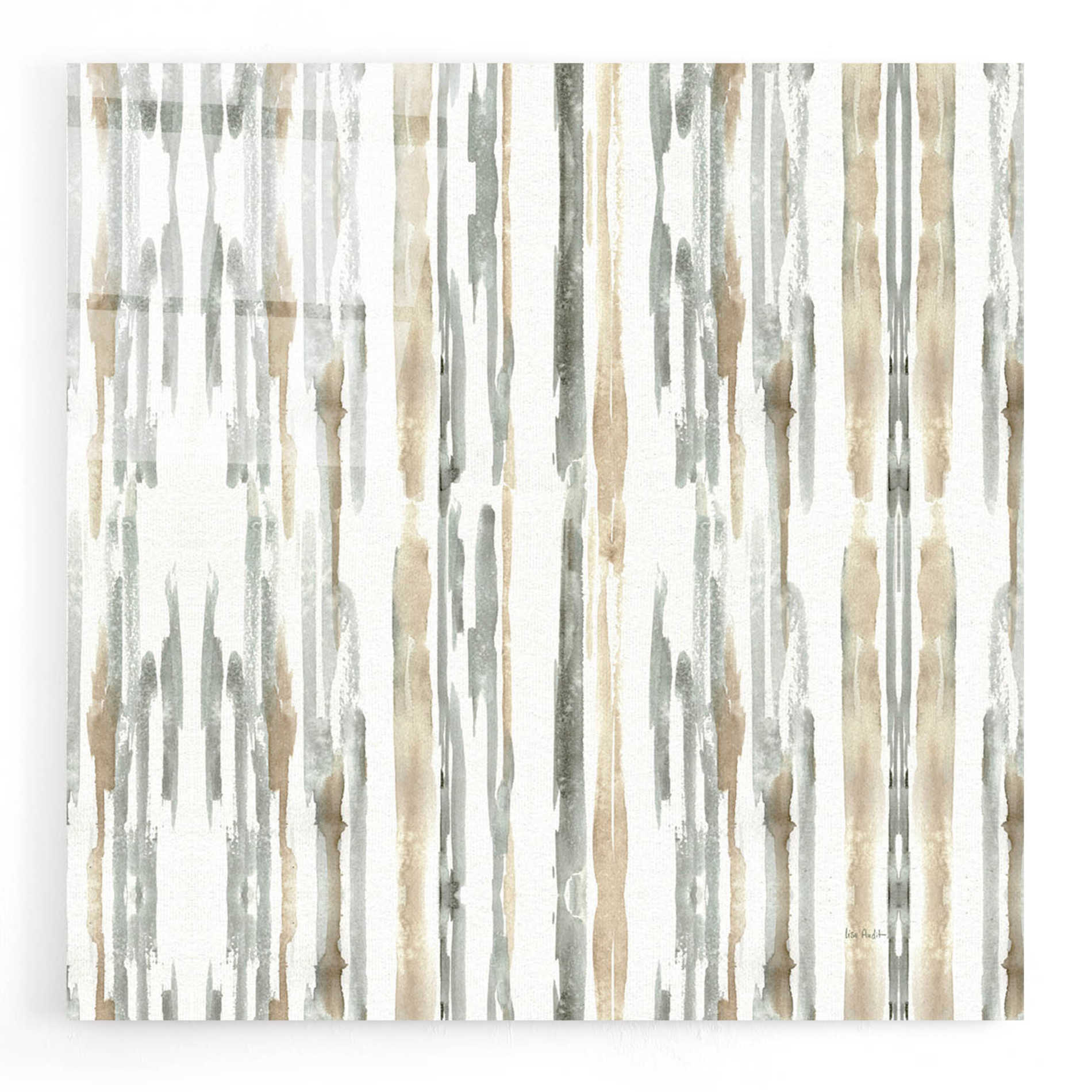 Epic Art 'Sand and Sea Gold Stripes' by Lisa Audit, Acrylic Glass Wall Art