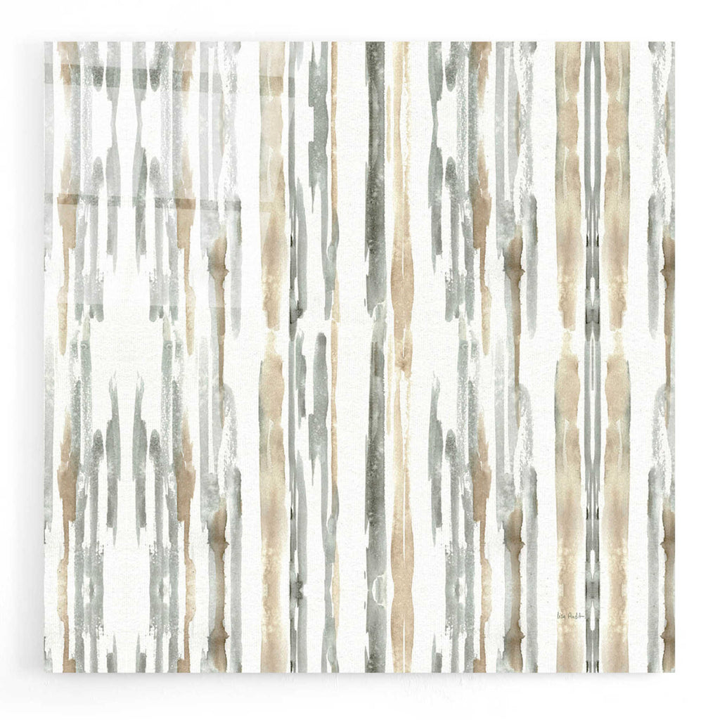 Epic Art 'Sand and Sea Gold Stripes' by Lisa Audit, Acrylic Glass Wall Art
