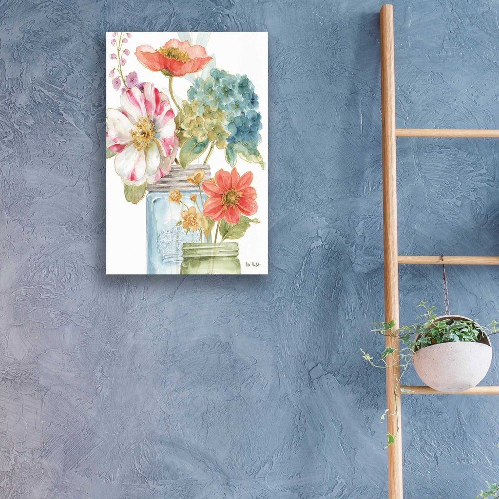 Epic Art 'Rainbow Seeds Flowers IX v2' by Lisa Audit, Acrylic Glass Wall Art,16x24