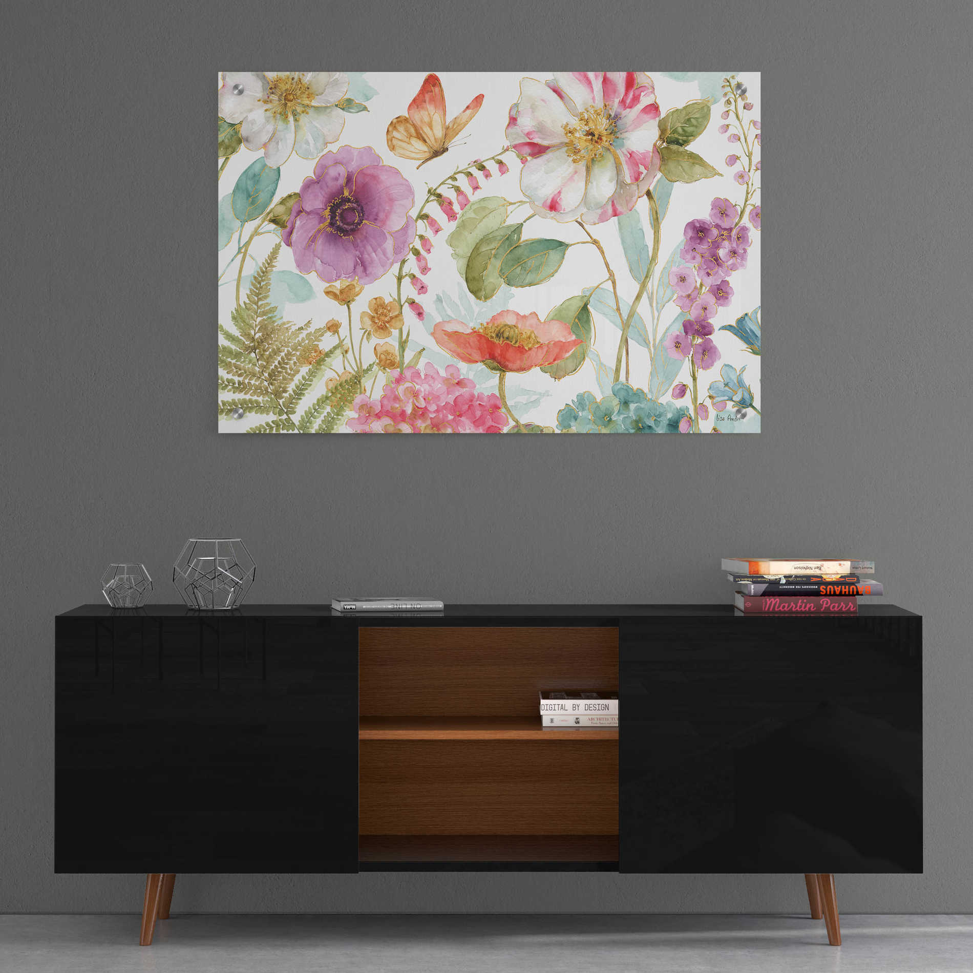 Epic Art 'Rainbow Seeds Flowers I' by Lisa Audit, Acrylic Glass Wall Art,36x24