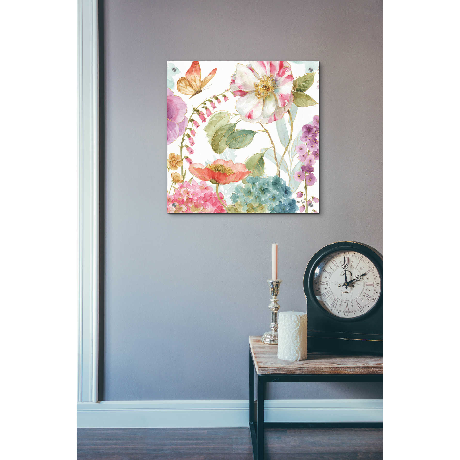 Epic Art 'Rainbow Seeds Flowers II' by Lisa Audit, Acrylic Glass Wall Art,24x24