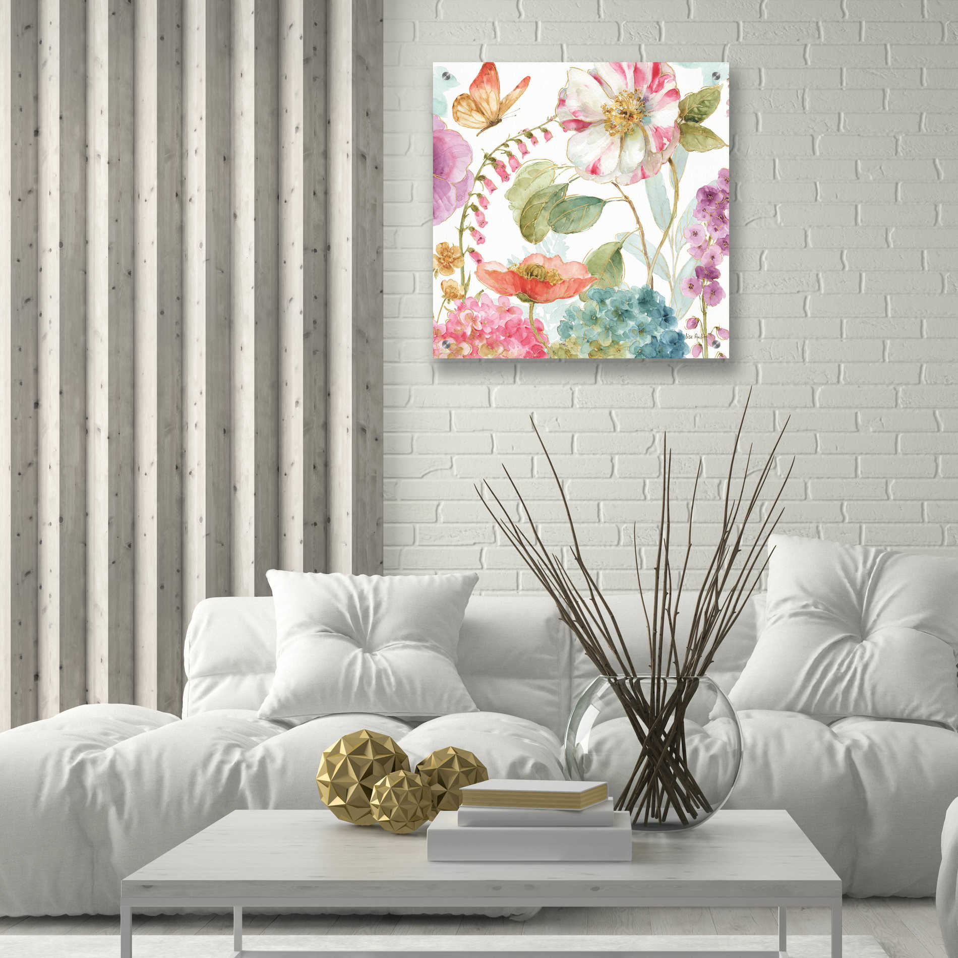 Epic Art 'Rainbow Seeds Flowers II' by Lisa Audit, Acrylic Glass Wall Art,24x24