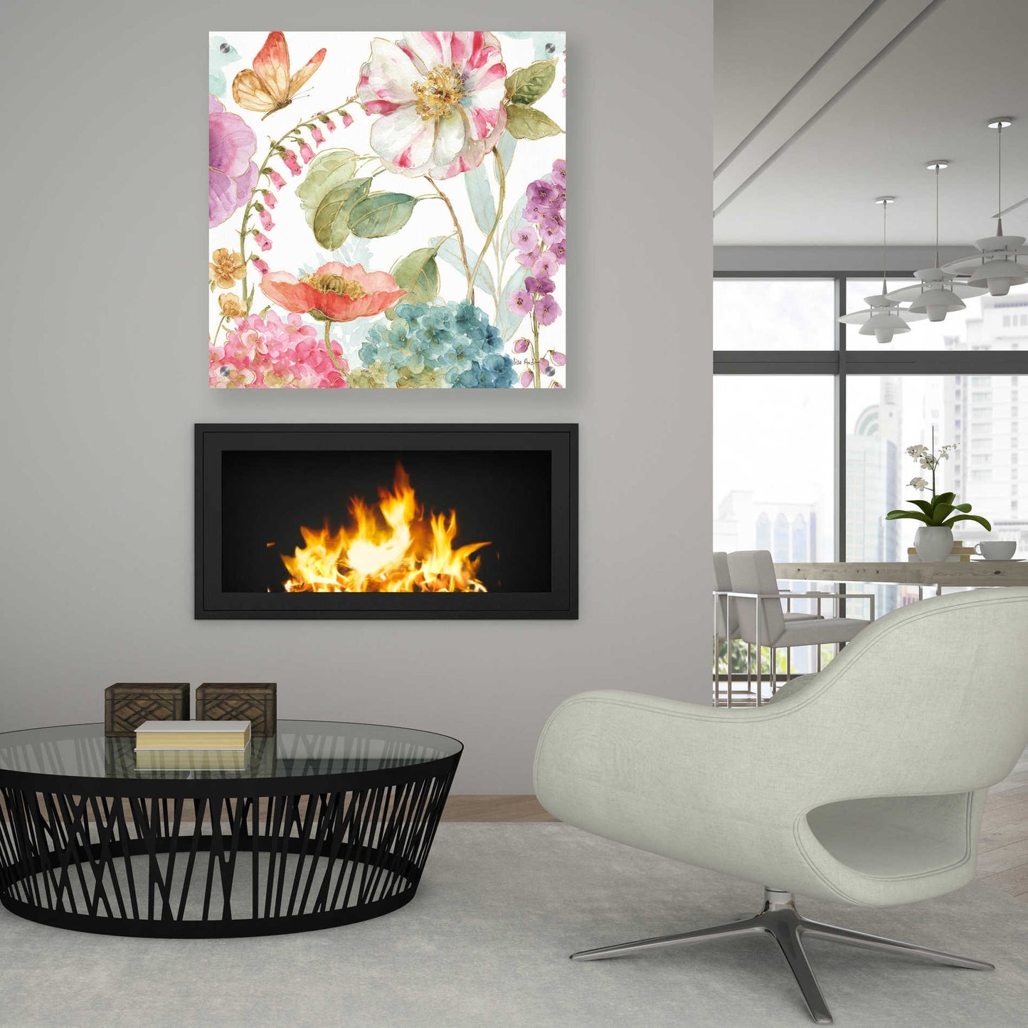 Epic Art 'Rainbow Seeds Flowers II' by Lisa Audit, Acrylic Glass Wall Art,36x36