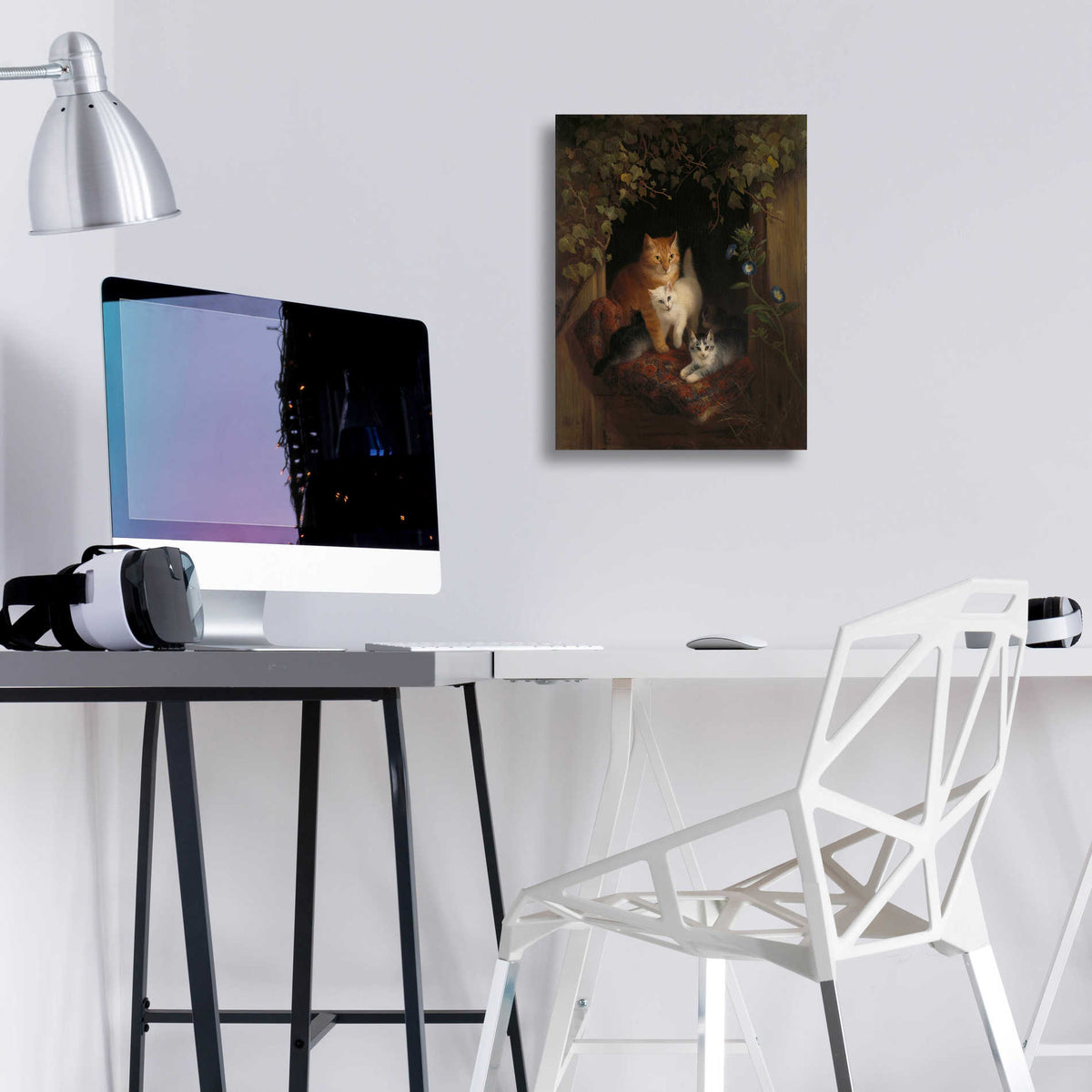 Epic Art 'Cat with Kittens' by Henriette Ronner-Knip, Acrylic Glass Wall Art,12x16
