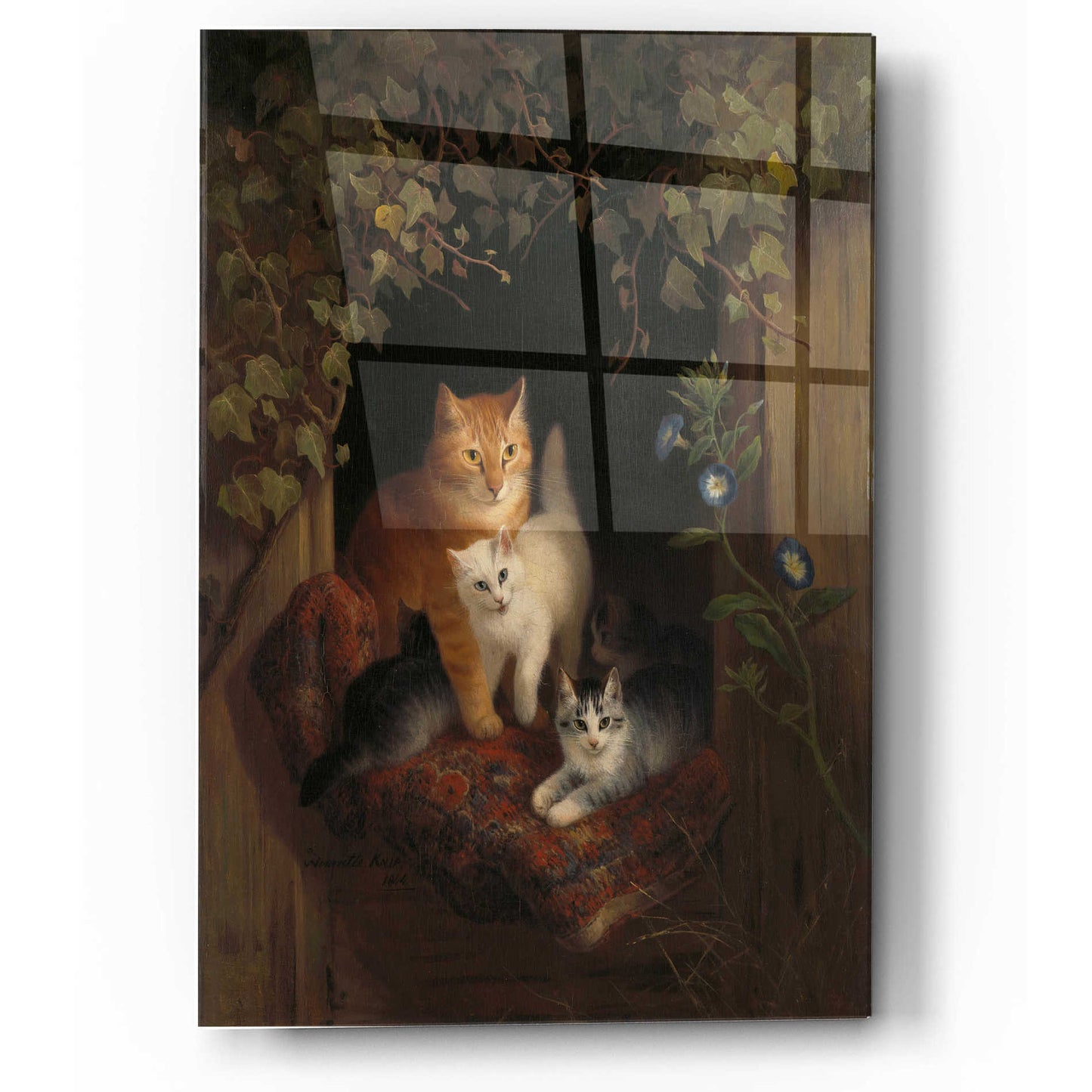 Epic Art 'Cat with Kittens' by Henriette Ronner-Knip, Acrylic Glass Wall Art,12x16